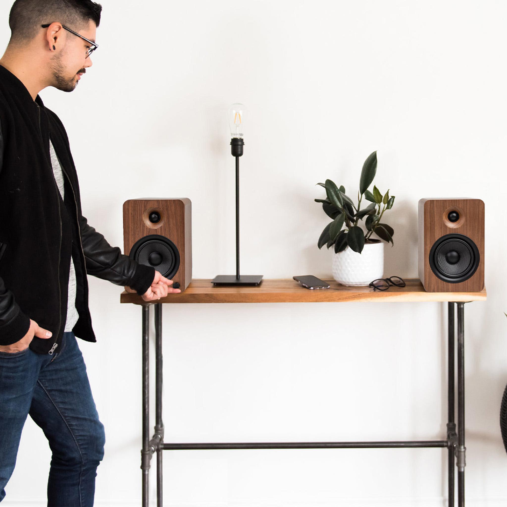 Kanto YU6 Powered Bookshelf Speakers with Built-In Bluetooth - Pair (Walnut) thumbnail 12
