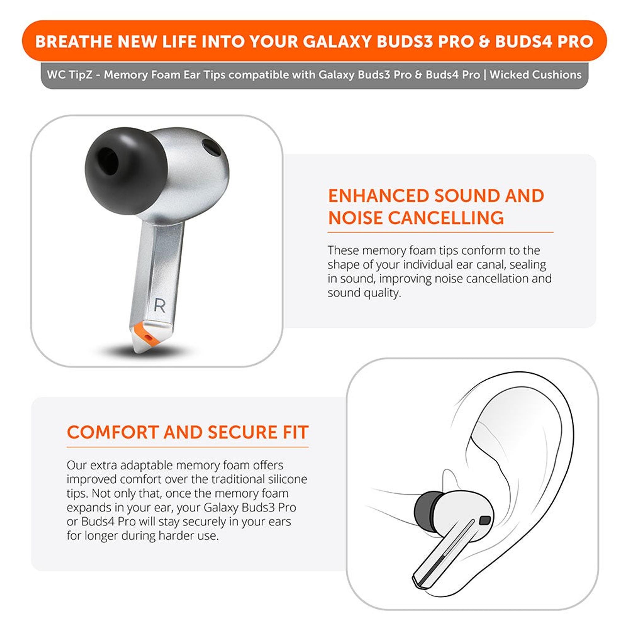 Galaxy Buds Pro 3 & 4 Memory Foam Ear Tips - WC TipZ Galaxy thumbnail 3