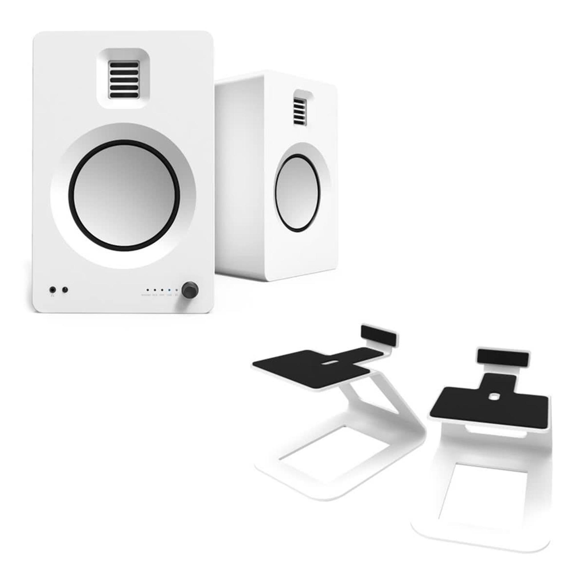 Kanto TUK Premium Powered Speakers with SE6 Elevated Desktop Speaker Stands (White) thumbnail 6