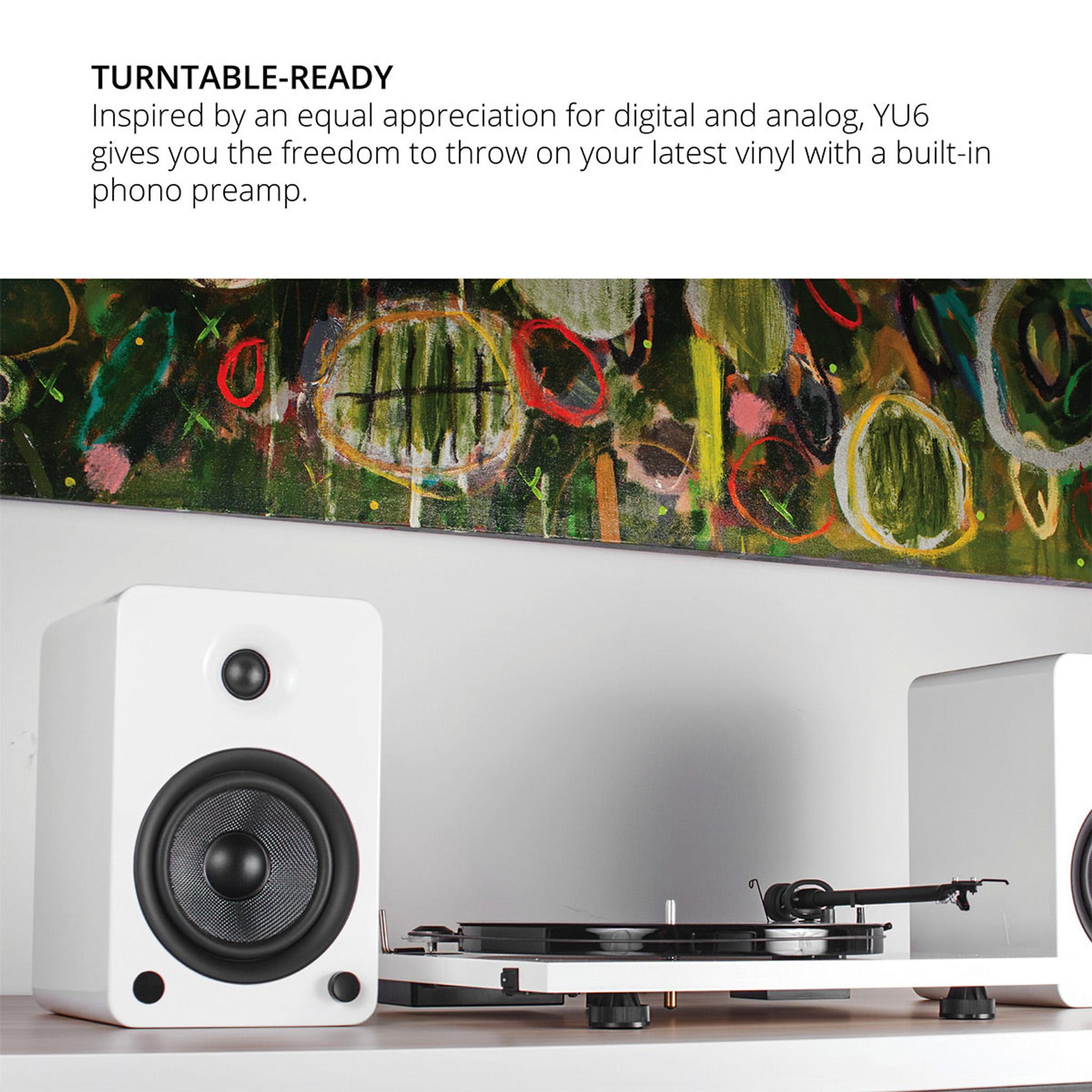 Kanto YU6 Powered Bookshelf Speakers with Built-In Bluetooth - Pair (Matte White) thumbnail 6