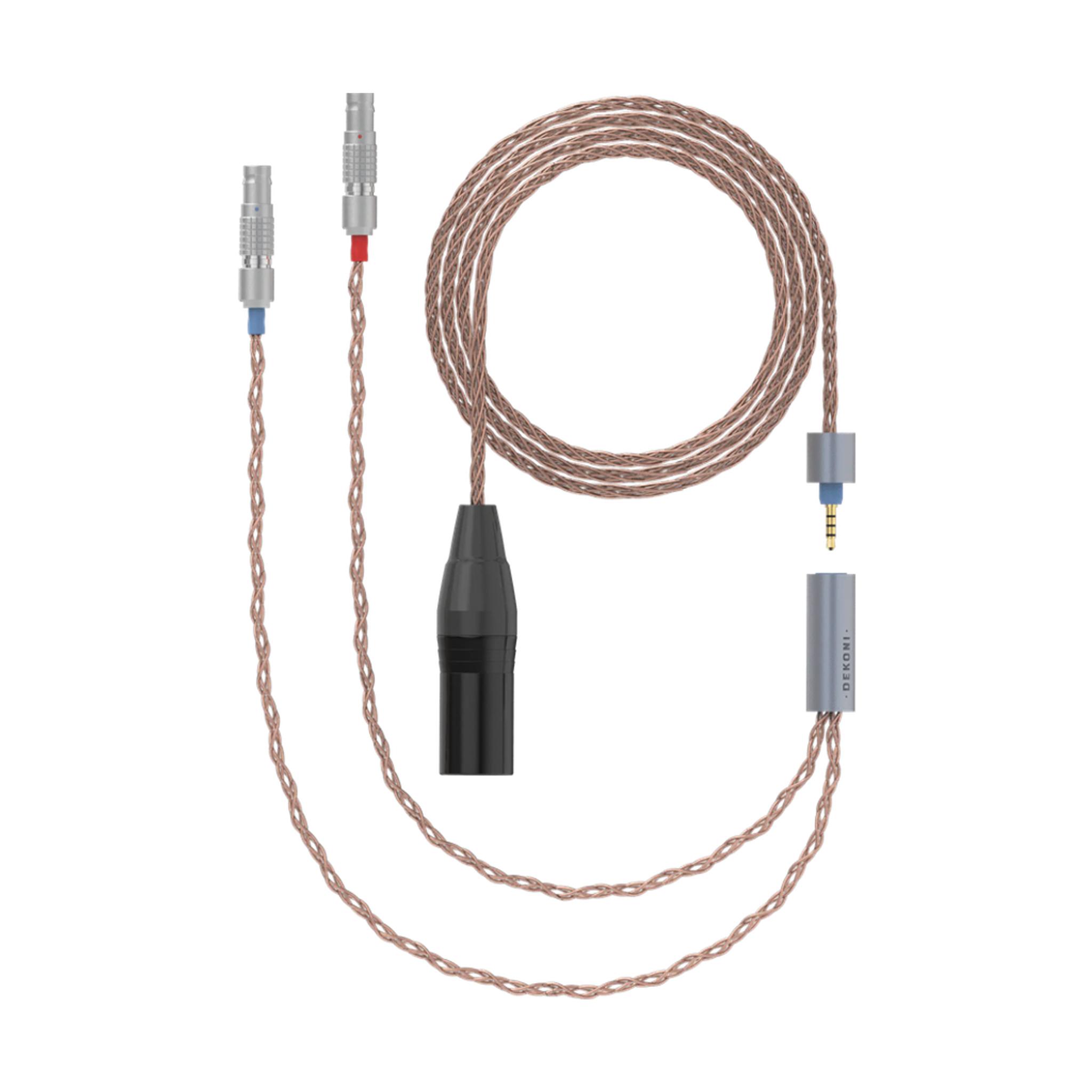 Dekoni Audio Ensemble 4-Pin XLR 52" PCUHD Cable with 2 Pin Utopia Lemo Headphone Connectors