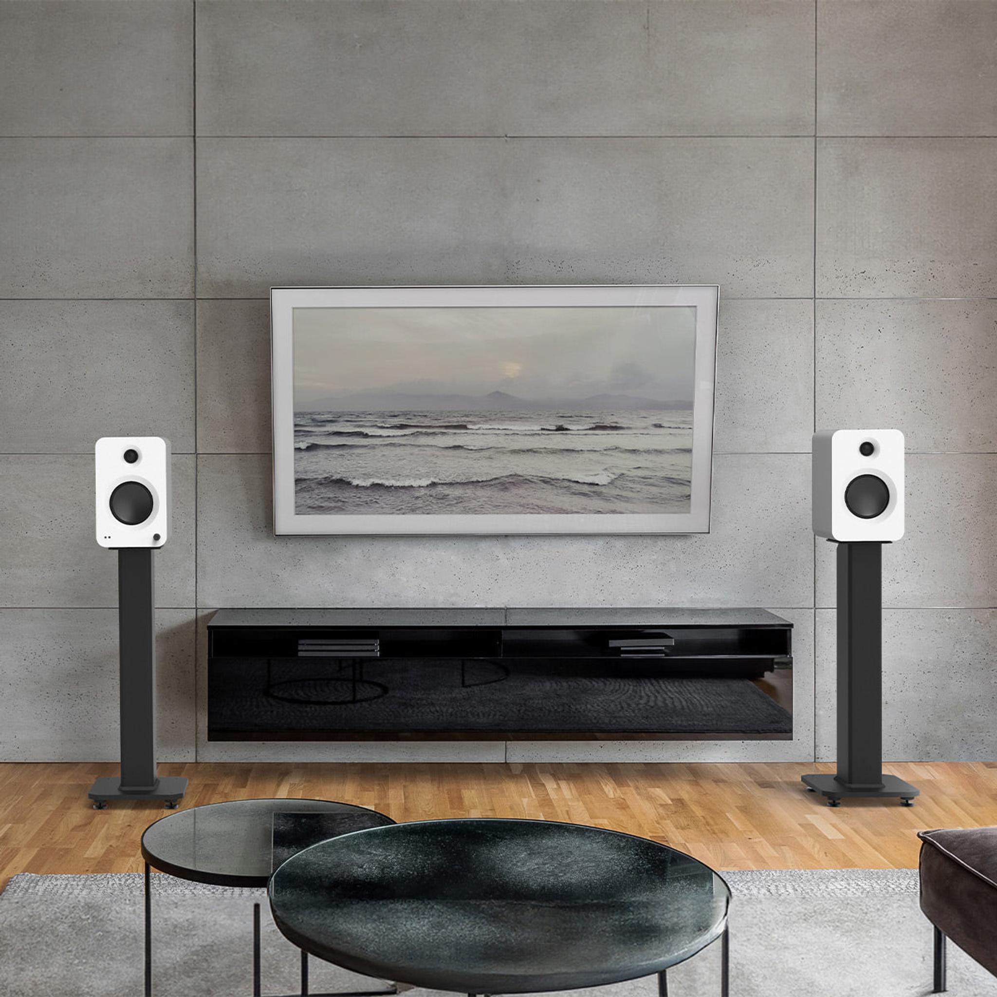 Kanto REN Powered Bluetooth Bookshelf Speakers - Pair (Matte White) thumbnail 3