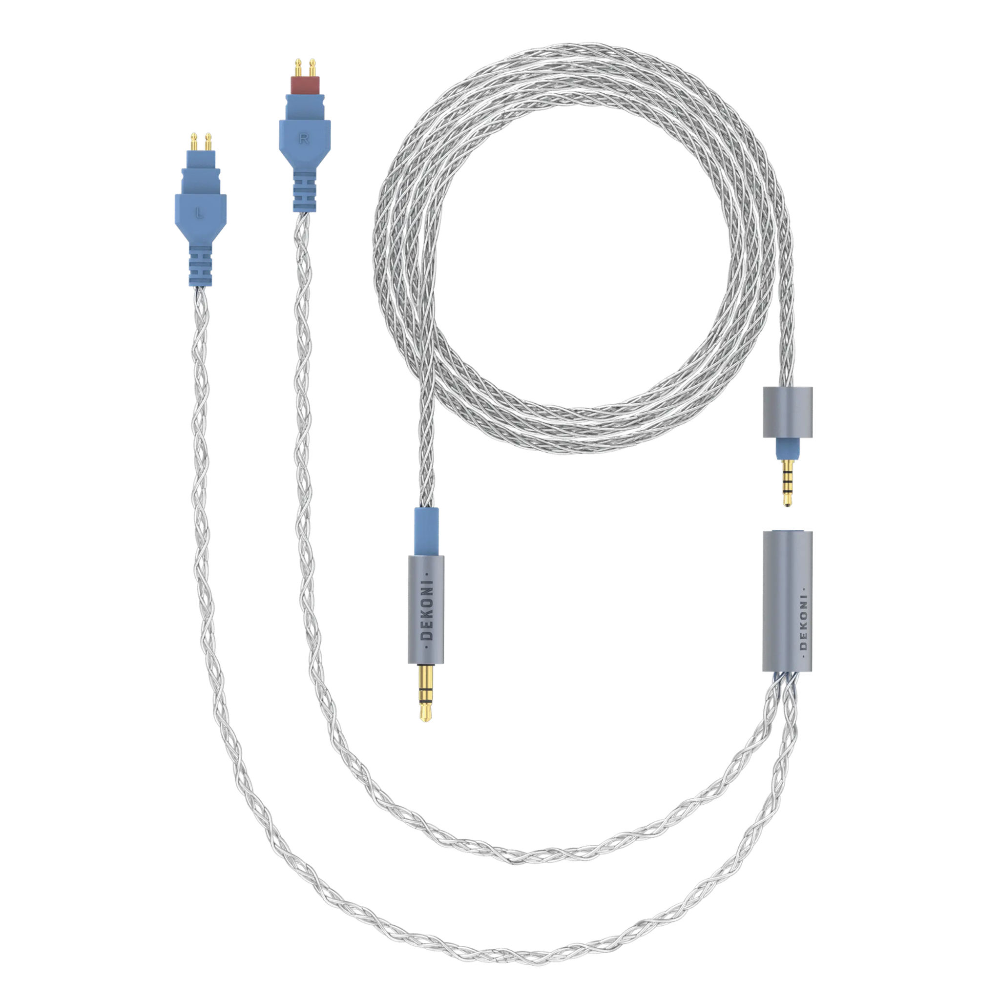 Dekoni Audio Ensemble 1/8" 64" Braided Cable with HD600 Headphone Connectors - Image 1