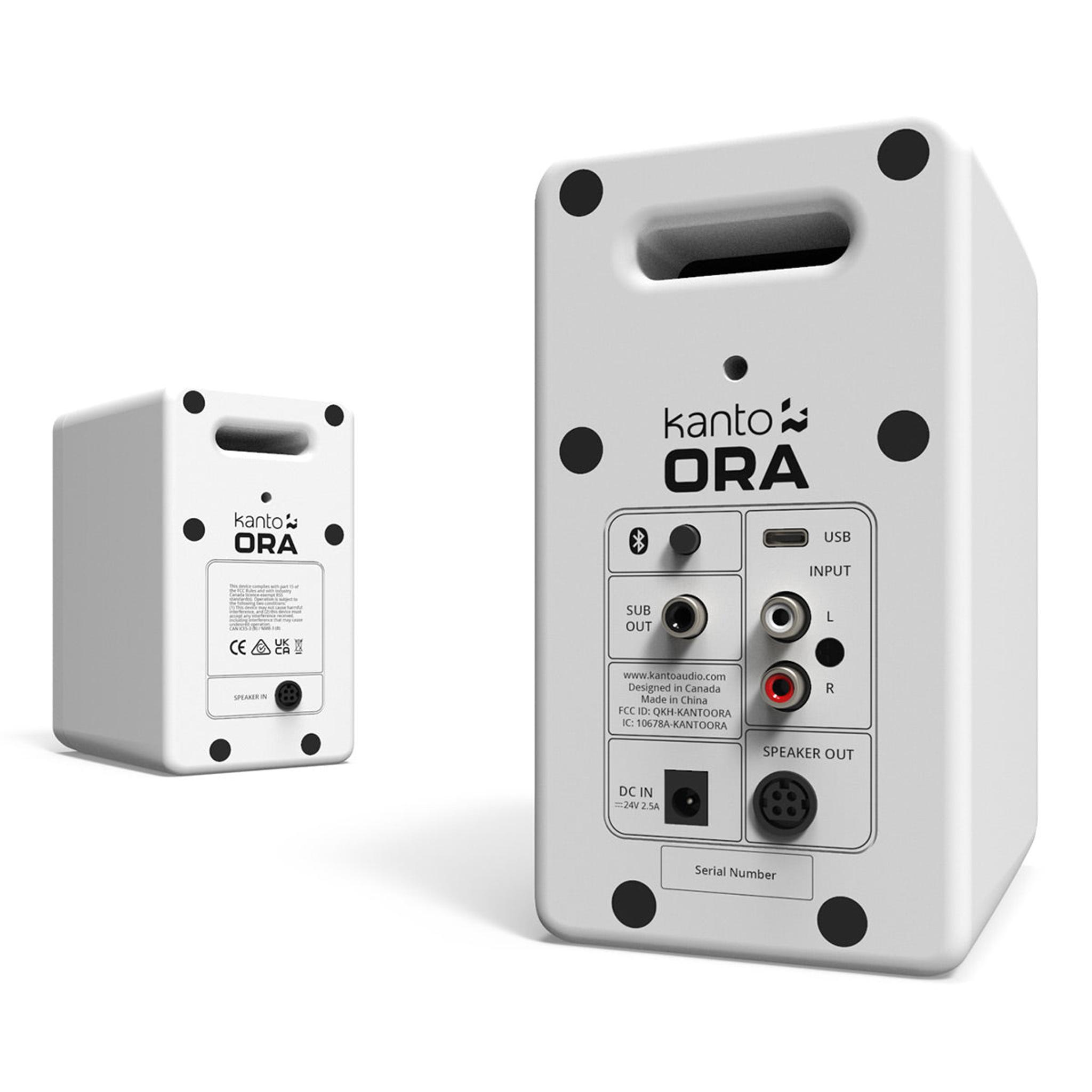 Kanto ORA4 Powered Bluetooth Desktop Speakers - Pair (Matte White) thumbnail 3