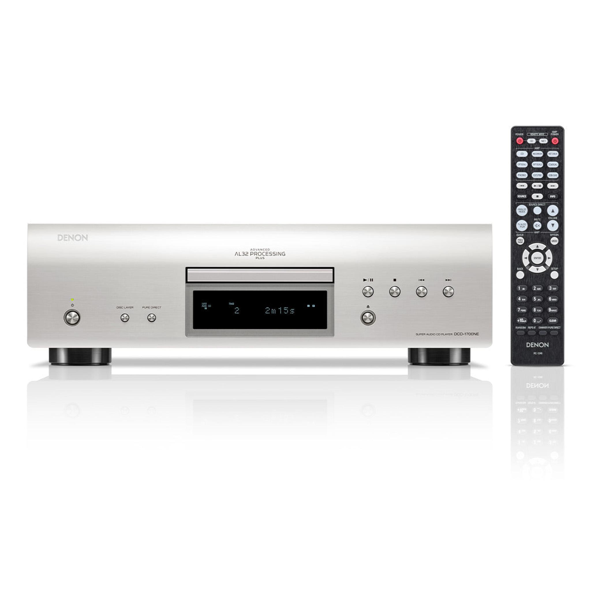 Denon DCD-1700NE CD/SACD Player with Advanced AL32 Processing Plus (Silver) - Image 1