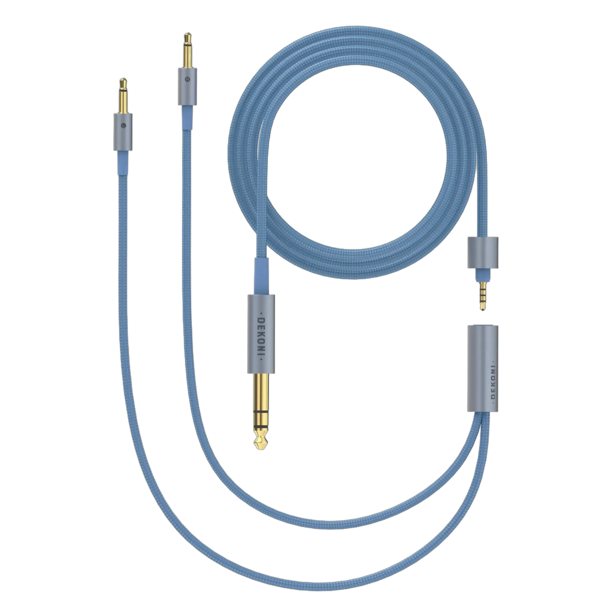 Dekoni Audio Ensemble 1/4" 52" Nylon Wrapped Cable with 3.5mm Headphone Connectors - Image 1