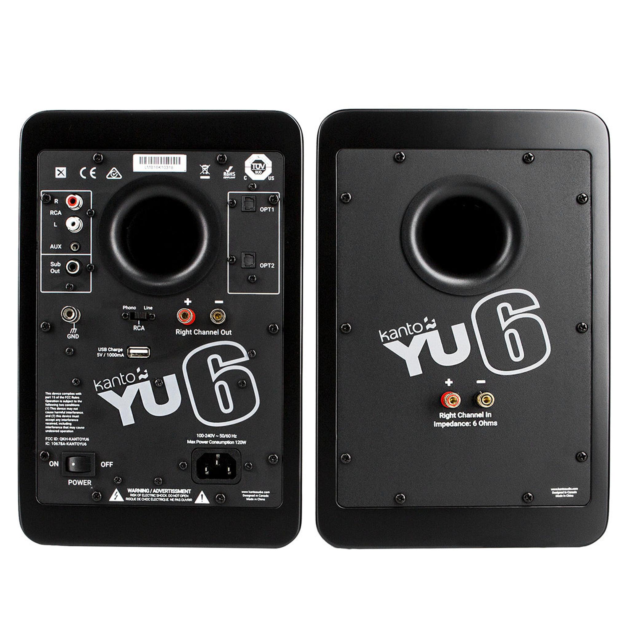 Kanto YU6 Powered Bookshelf Speakers with Built-In Bluetooth - Pair (Matte Black) thumbnail 9