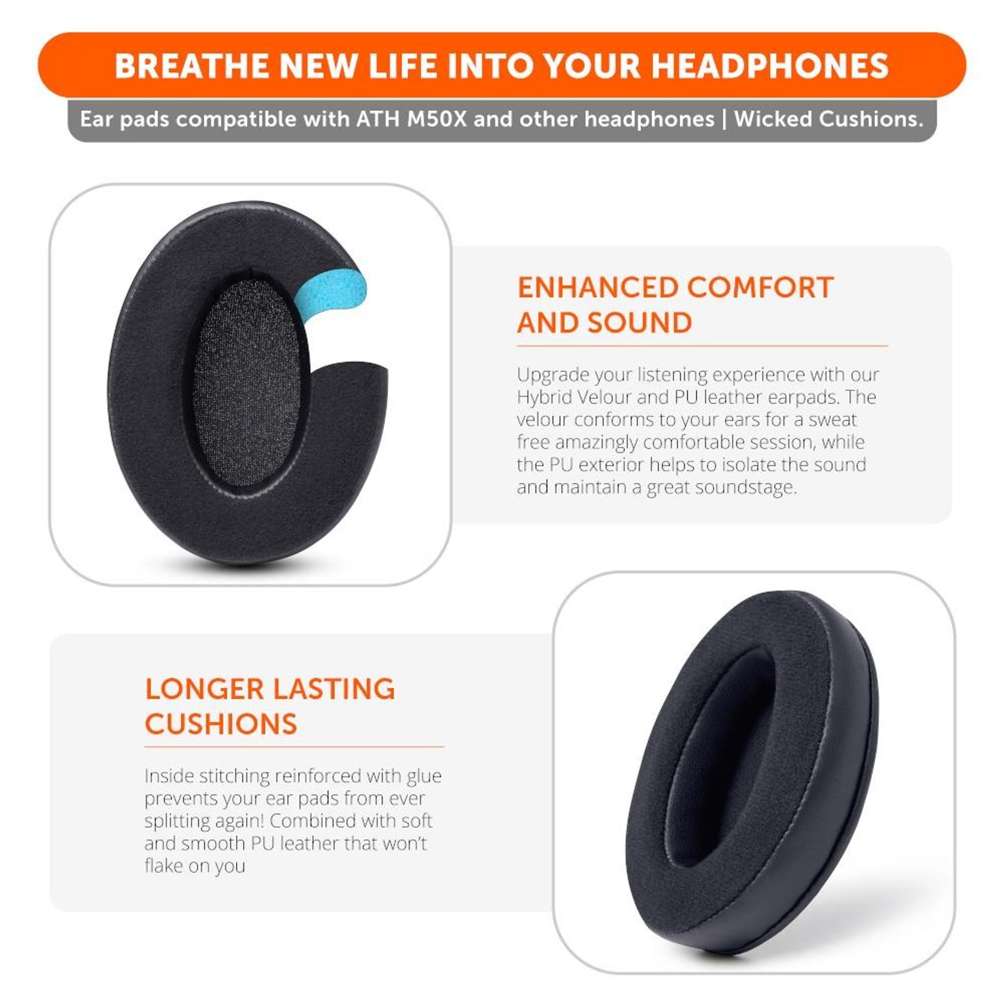 ATH M50X Earpads - Velour Hybrid thumbnail 4