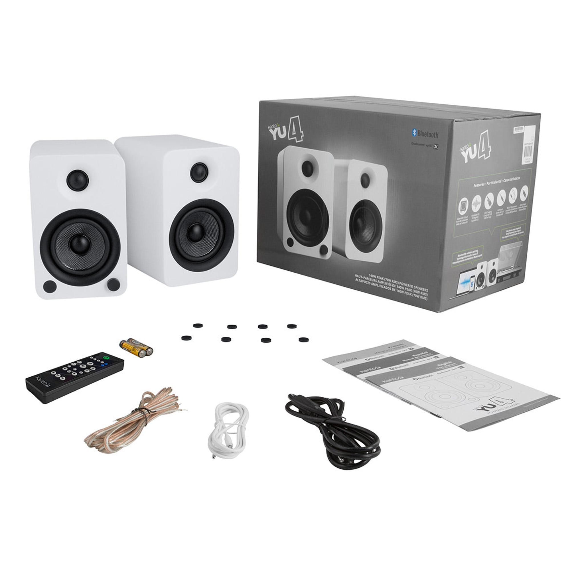 Kanto YU4 Powered Bookshelf Speakers with Built-In Bluetooth - Pair (Matte White) thumbnail 9