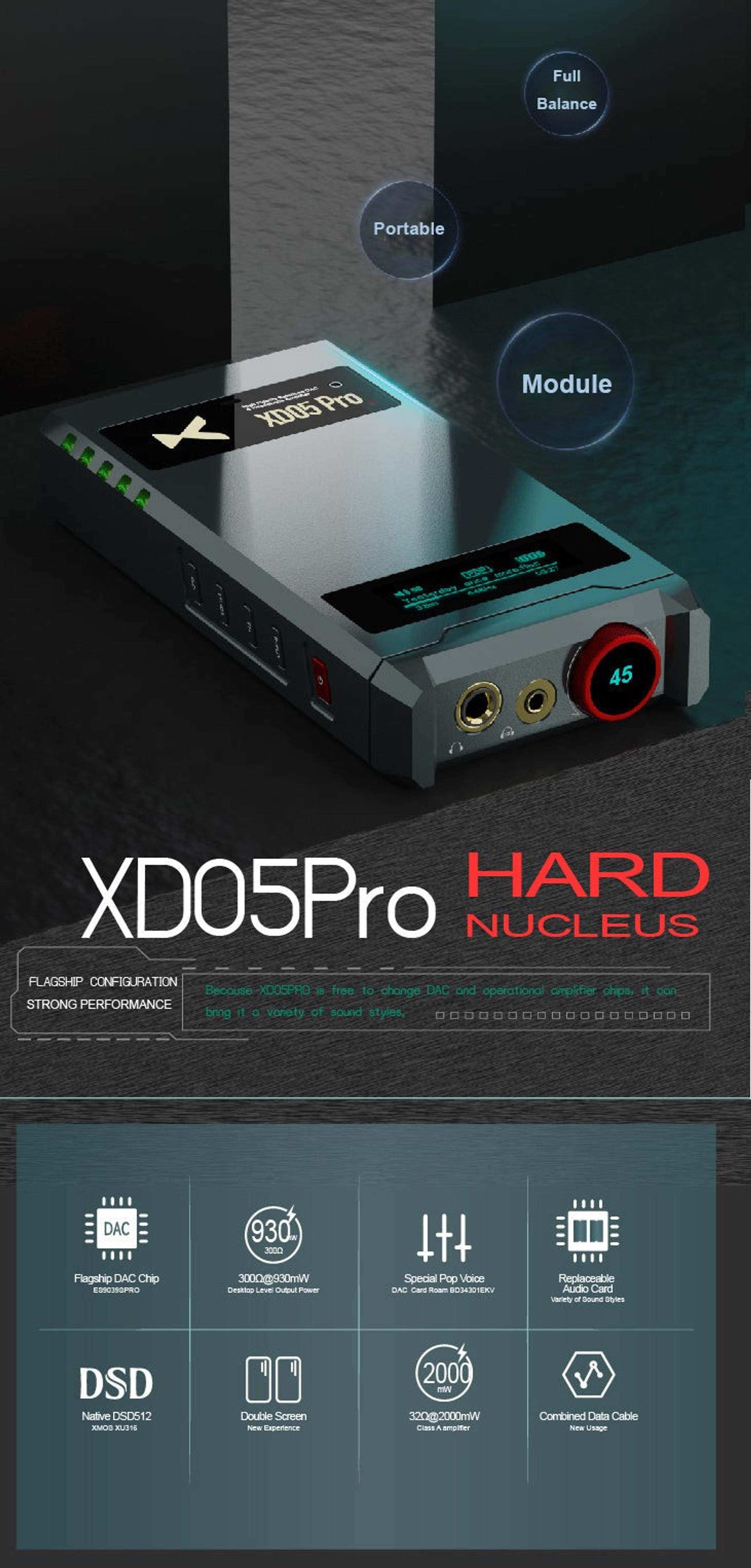 xDuoo XD05 Pro (XD05Pro) Hard Nucleus Modular DAC/Amp thumbnail 6