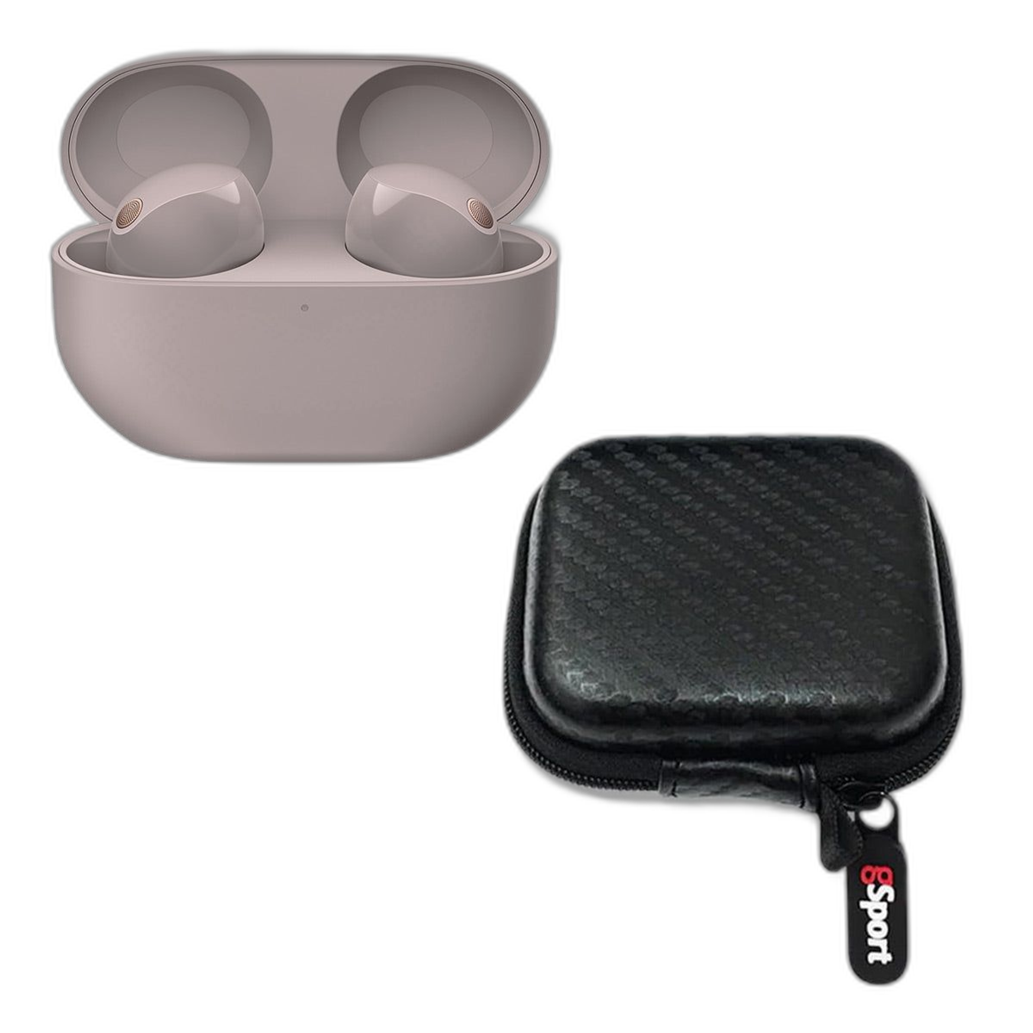 Sony WF-1000XM5 Wireless Noise Cancelling In-Ear Headphone Bundle with gSport Hardshell Case (Pink) - Image 1