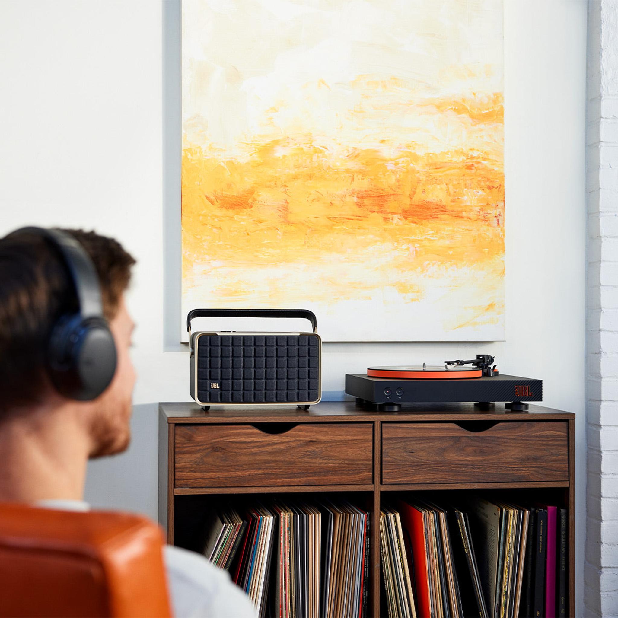 JBL Spinner BT Semi-Automatic Belt-Drive Turntable with Bluetooth 5.3 and Installed Audio Technica Cartridge (Black & Orange) thumbnail 13