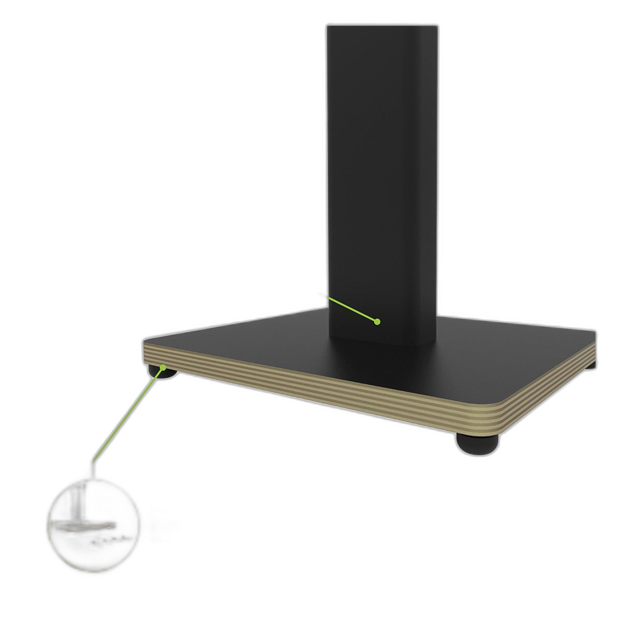 Kanto ST34P 34" Universal Bookshelf Speaker Floor Stand with Plywood Base- Black (Pair) thumbnail 6