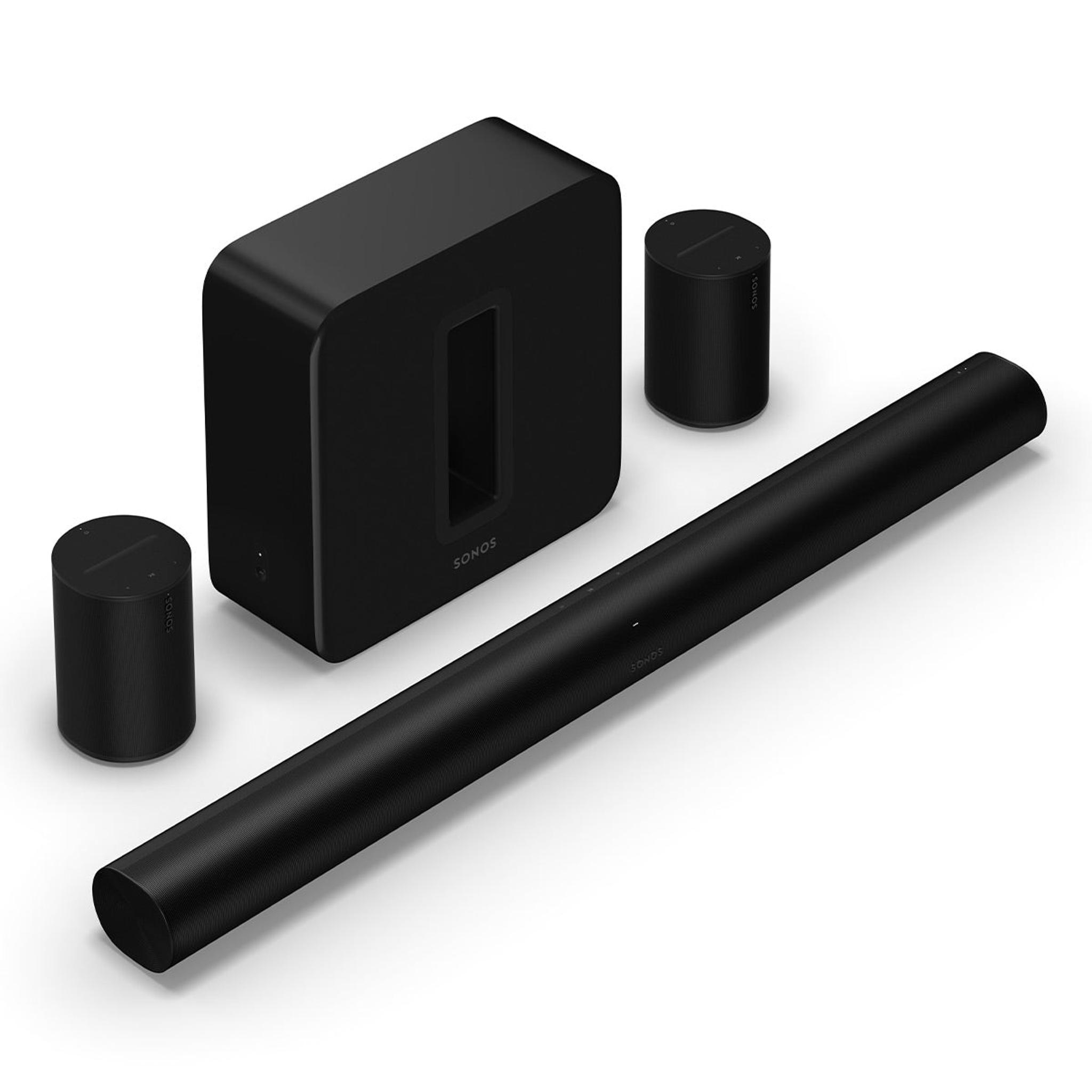 Sonos Premium Immersive Set with Arc Ultra Soundbar, Sub 4 Subwoofer, & Pair of Era 100 Wireless Speakers (Black) - Image 1