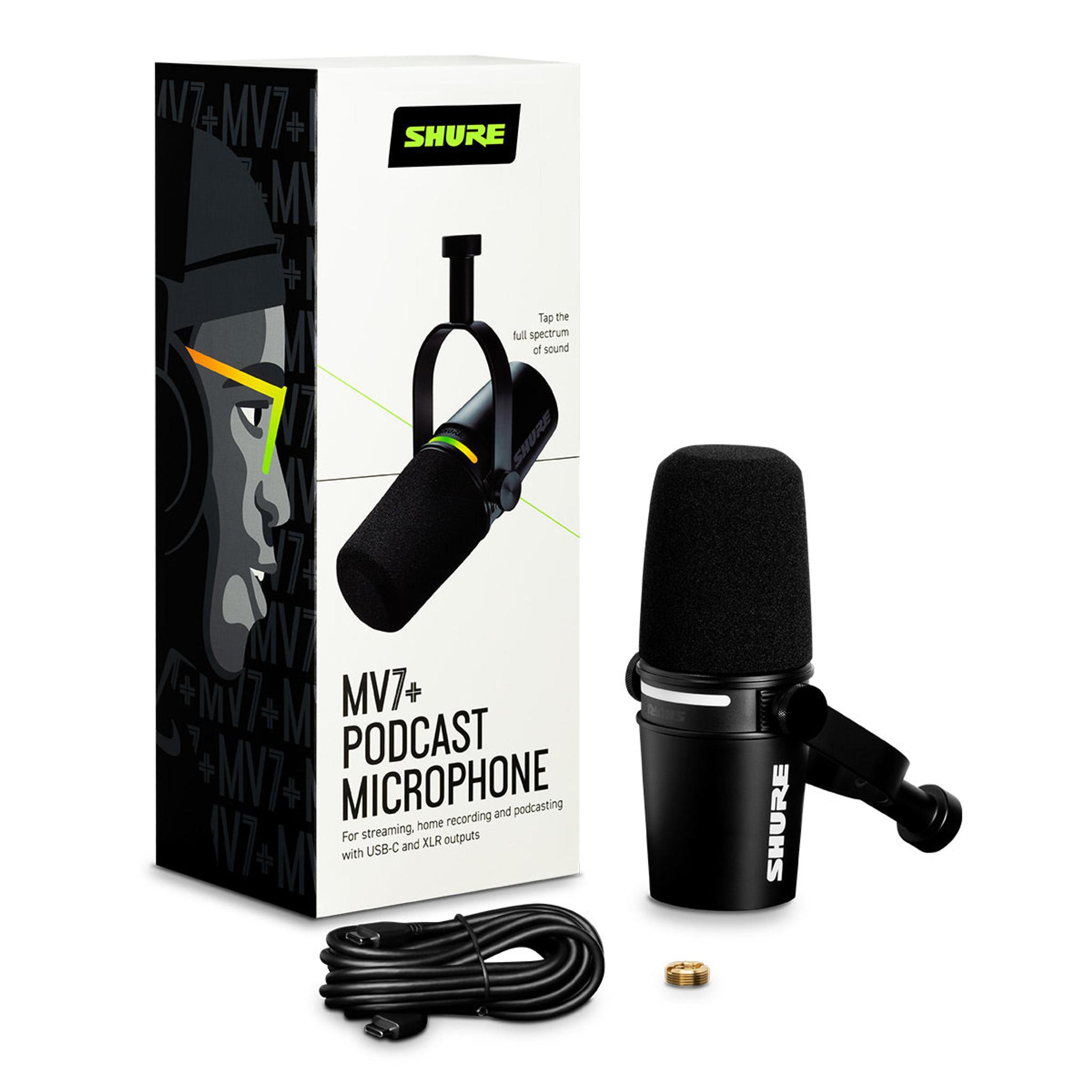 Shure MV7+ Hybrid Output USB-C & XLR Podcast Microphone (Black) thumbnail 9