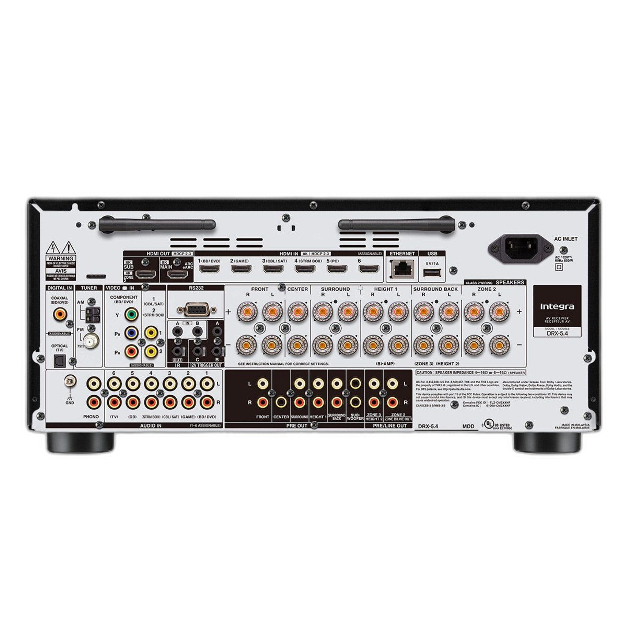 Integra DRX-5.4 9.2 Channel Network 8K AV Reciever with Dolby Atmos thumbnail 5