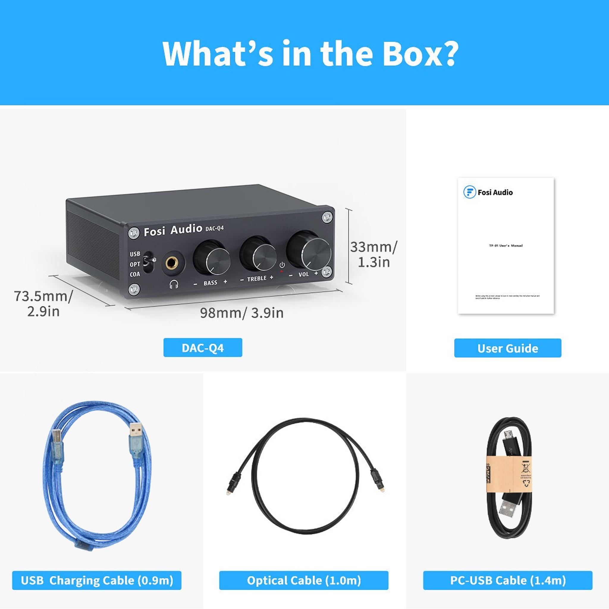 Fosi Audio Q4 Mini Stereo Gaming DAC & Headphone Amplifier Audio thumbnail 9