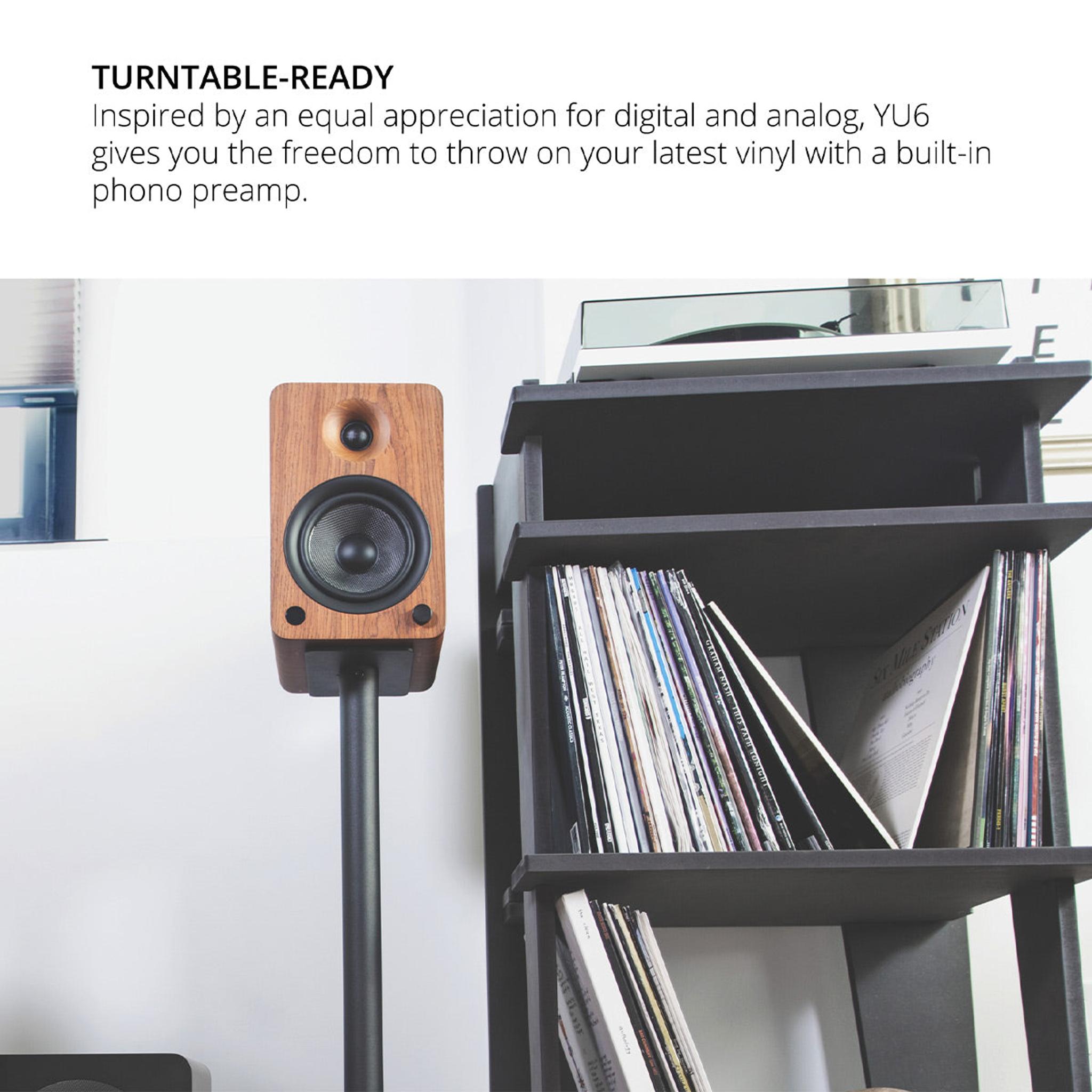 Kanto YU6 Powered Bookshelf Speakers with Built-In Bluetooth - Pair (Walnut) thumbnail 8
