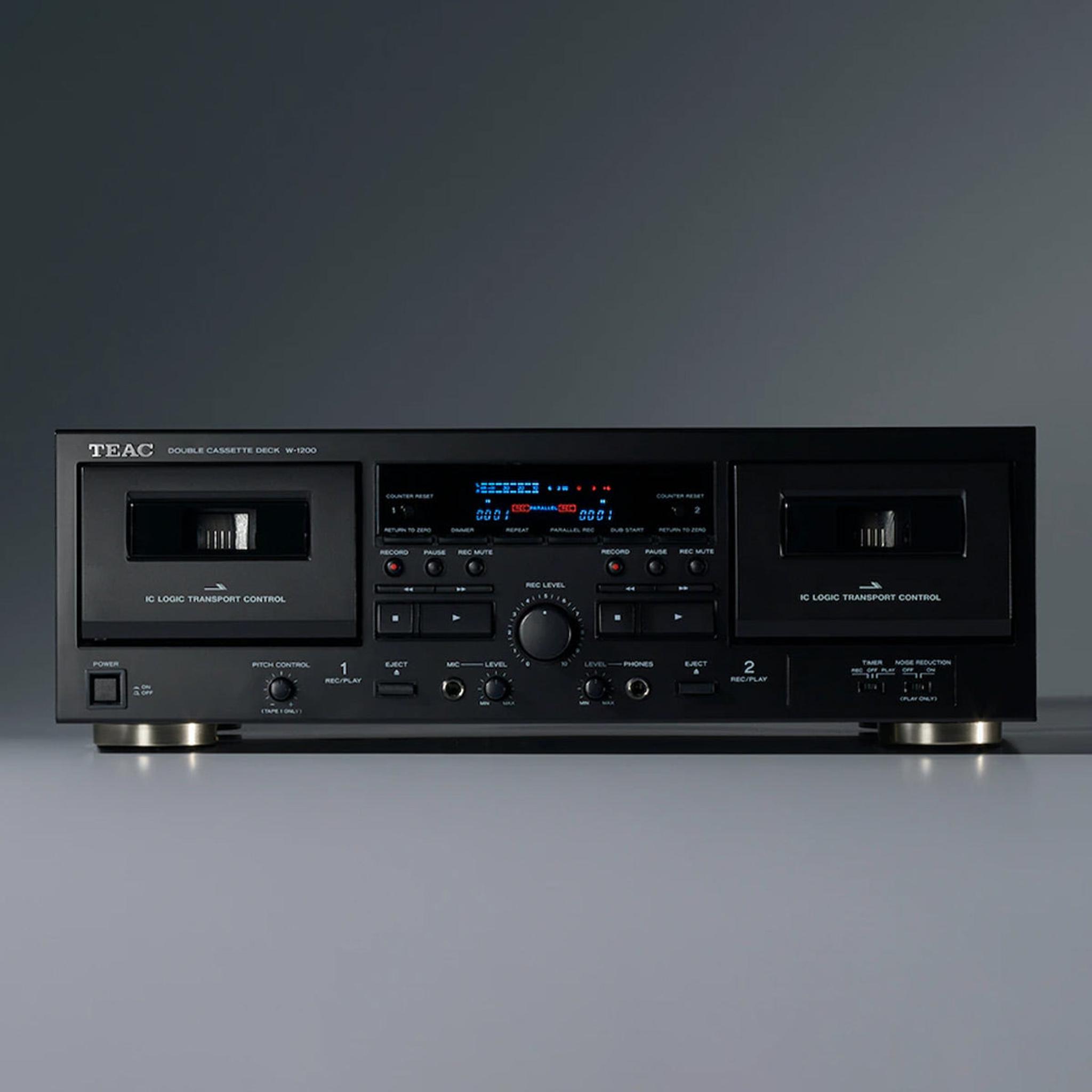 TEAC W-1200 Dual Cassette Player Recorder with Pitch Control Mic Input & USB Out (Black) thumbnail 5