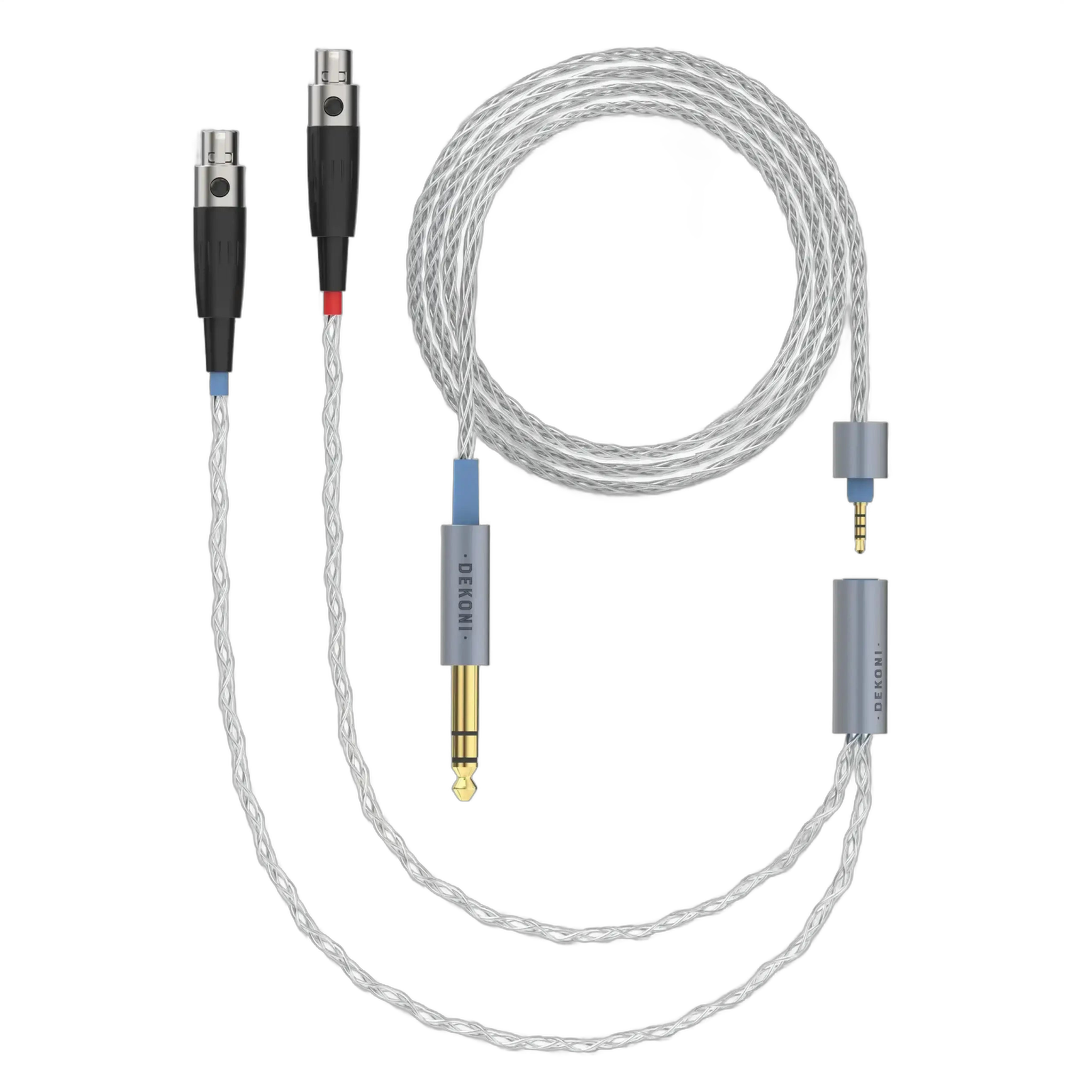 Dekoni Audio Ensemble 1/4" 52" Braided Cable with 4-pin Mini XLR Headphone Connectors - Image 1