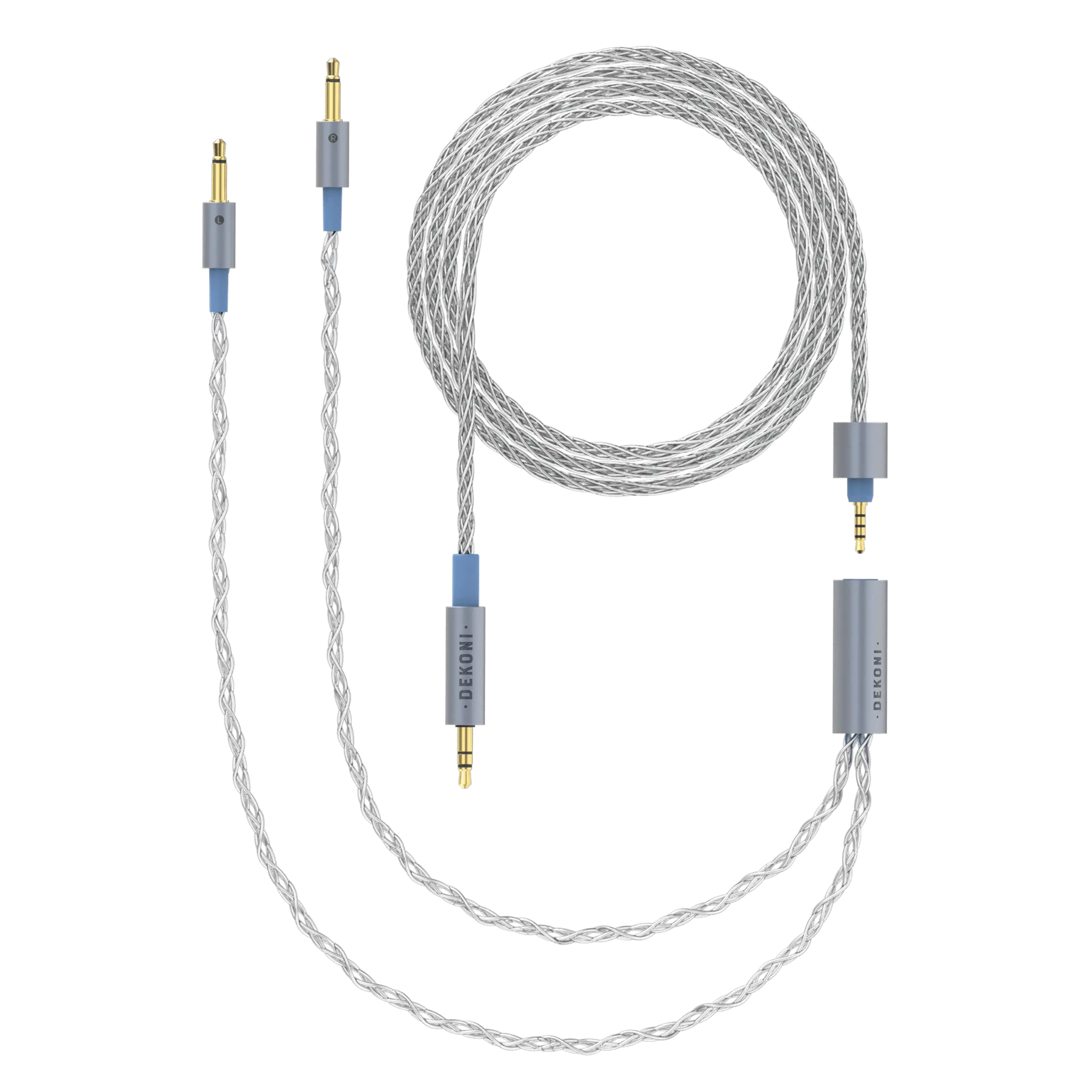 Dekoni Audio Ensemble 1/8" 64" Braided Cable with 3.5mm Headphone Connectors - Image 1