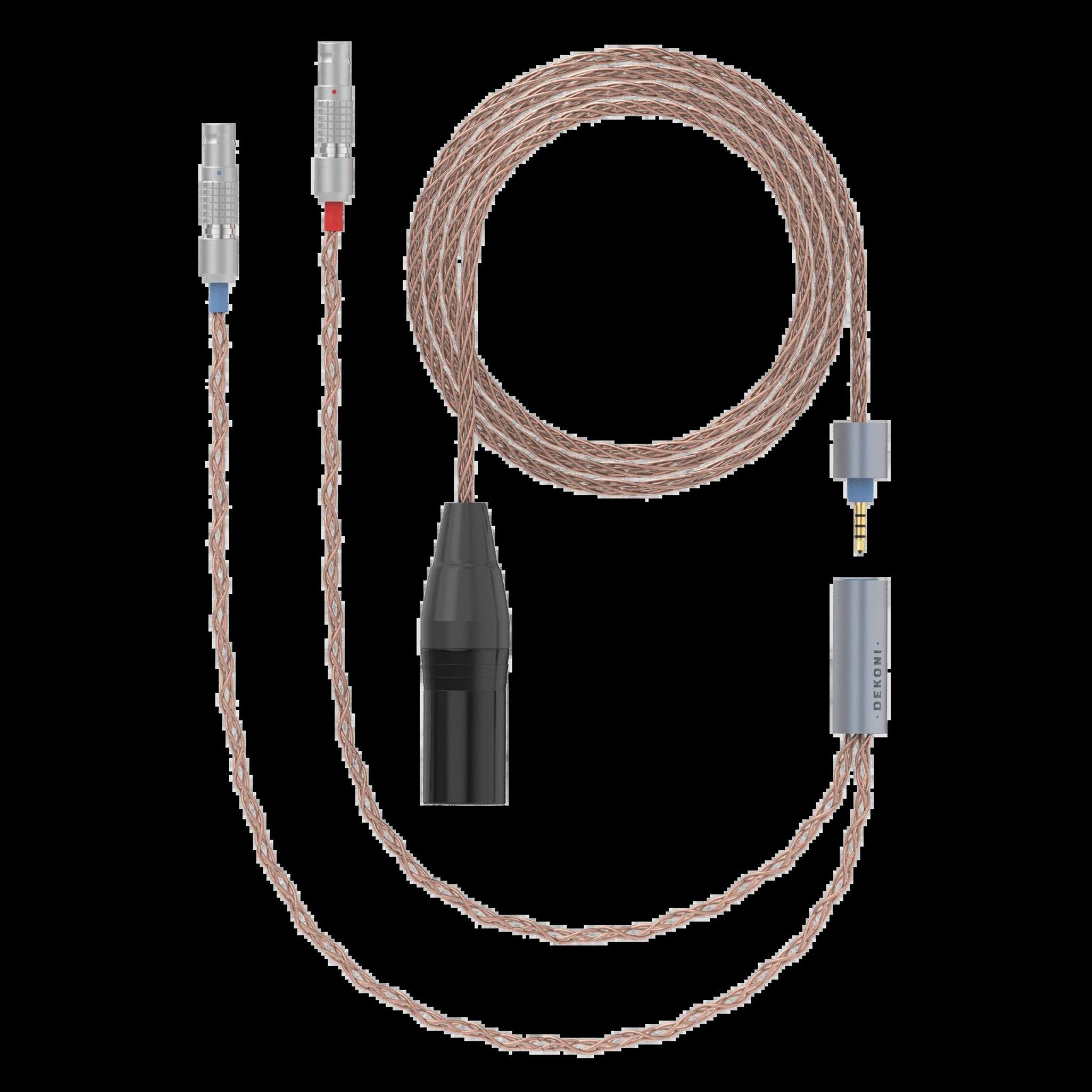 Dekoni Audio Ensemble 4-Pin XLR 52" PCUHD Cable with 2 Pin Utopia Lemo Headphone Connectors thumbnail 2