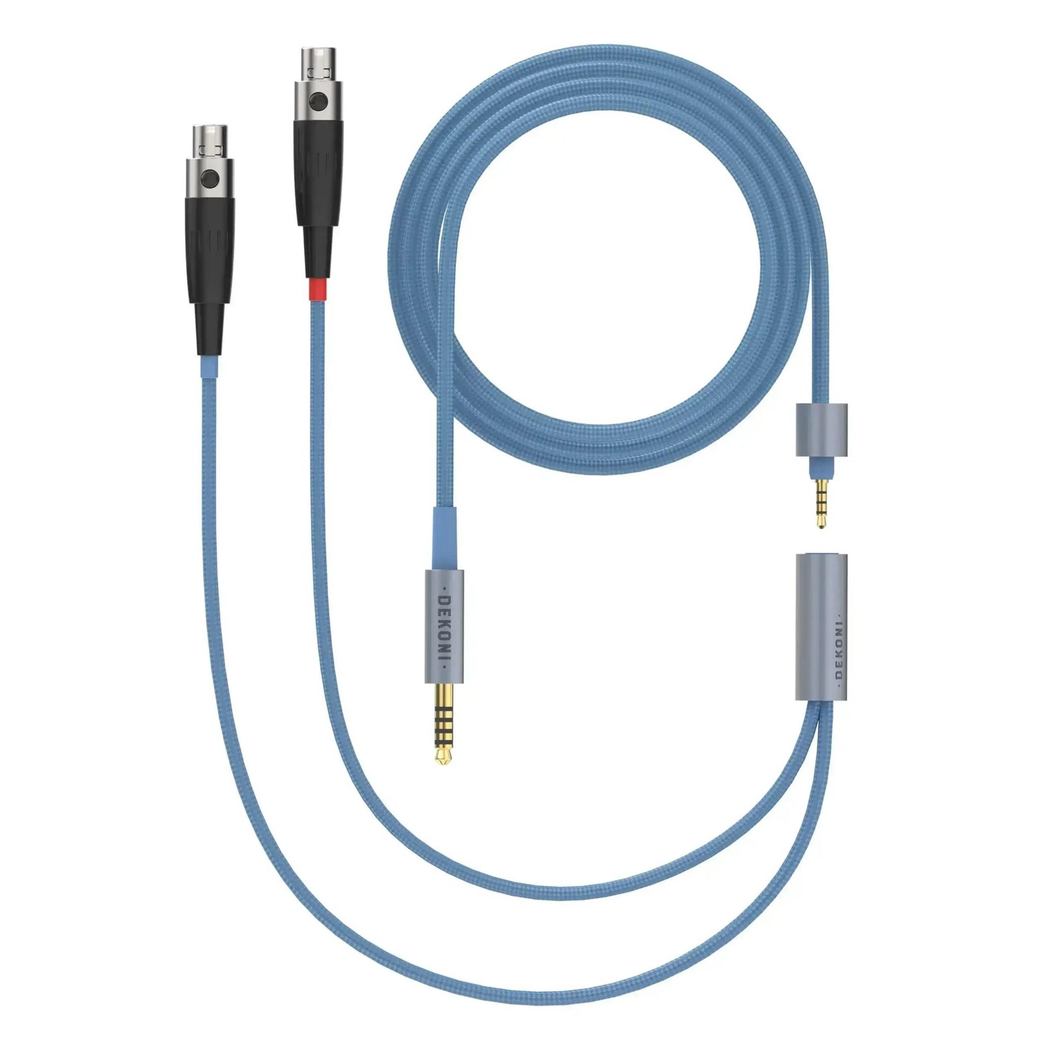 Dekoni Audio Ensemble 64" 4.4 + Mini XLR Blue Nylon Woven Jacket thumbnail 2