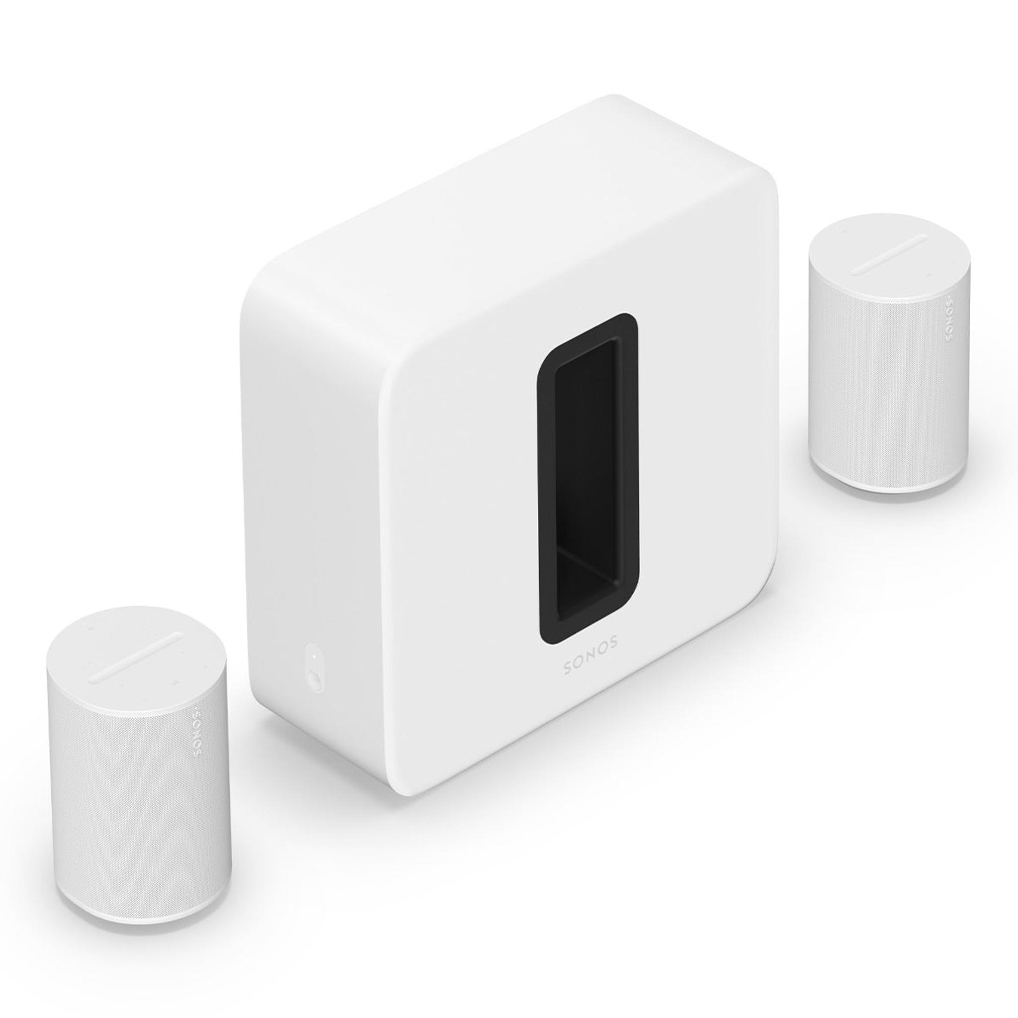 Sonos Premium Home Theater Completion Set with Sub4 & Pair of Era 100s (White) - Image 1