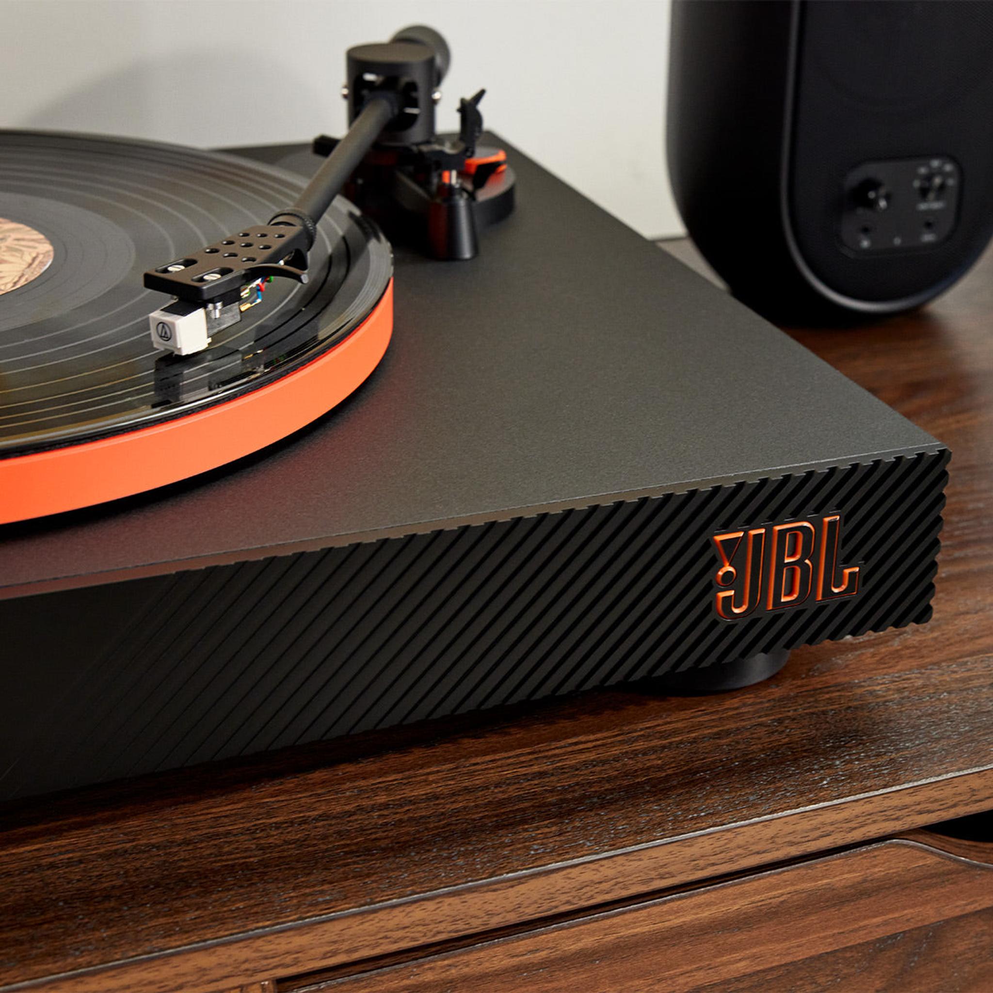 JBL Spinner BT Semi-Automatic Belt-Drive Turntable with Bluetooth 5.3 and Installed Audio Technica Cartridge (Black & Orange) thumbnail 11
