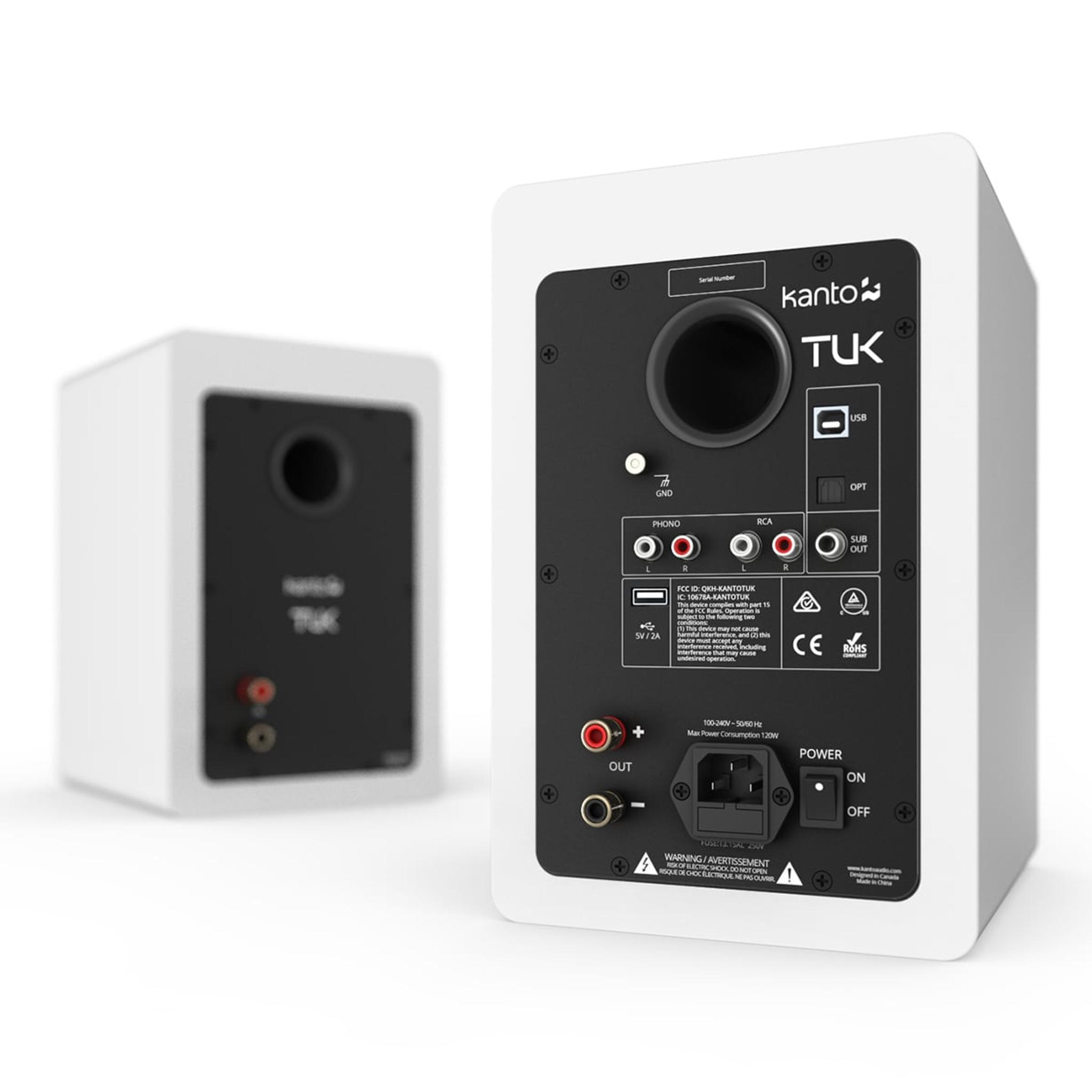 Kanto TUK Premium Powered Speakers with SE6 Elevated Desktop Speaker Stands (White) thumbnail 7