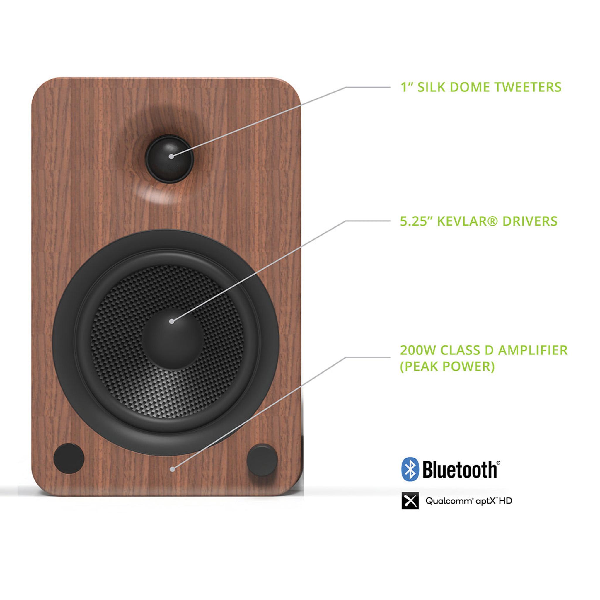 Kanto YU6 Powered Bookshelf Speakers with Built-In Bluetooth - Pair (Walnut) thumbnail 4