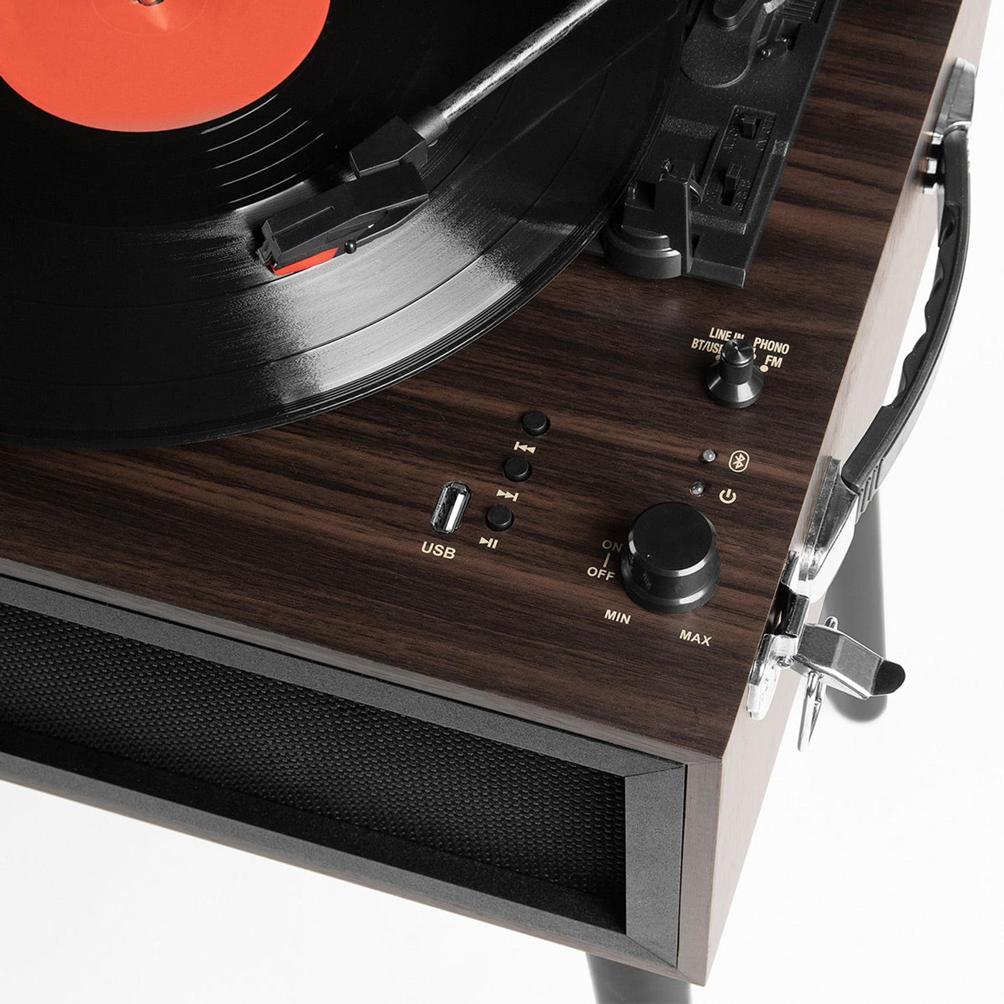 Victrola Liberty Bluetooth Record Player Stand with 3-Speed Turntable (Espresso) thumbnail 16