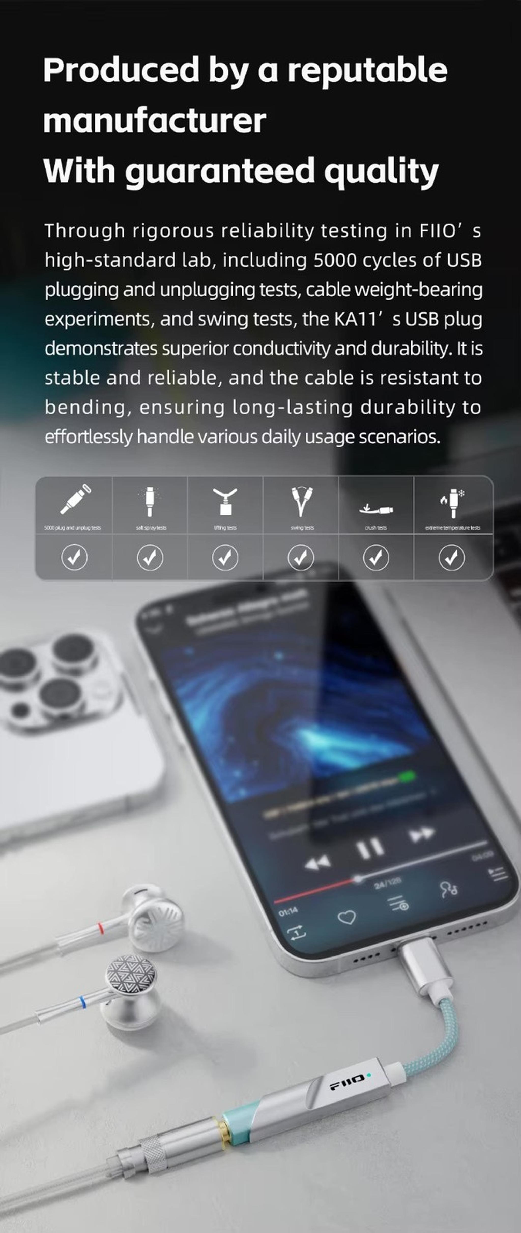 FiiO KA11 Dongle DAC/Headphone Amplifier thumbnail 3