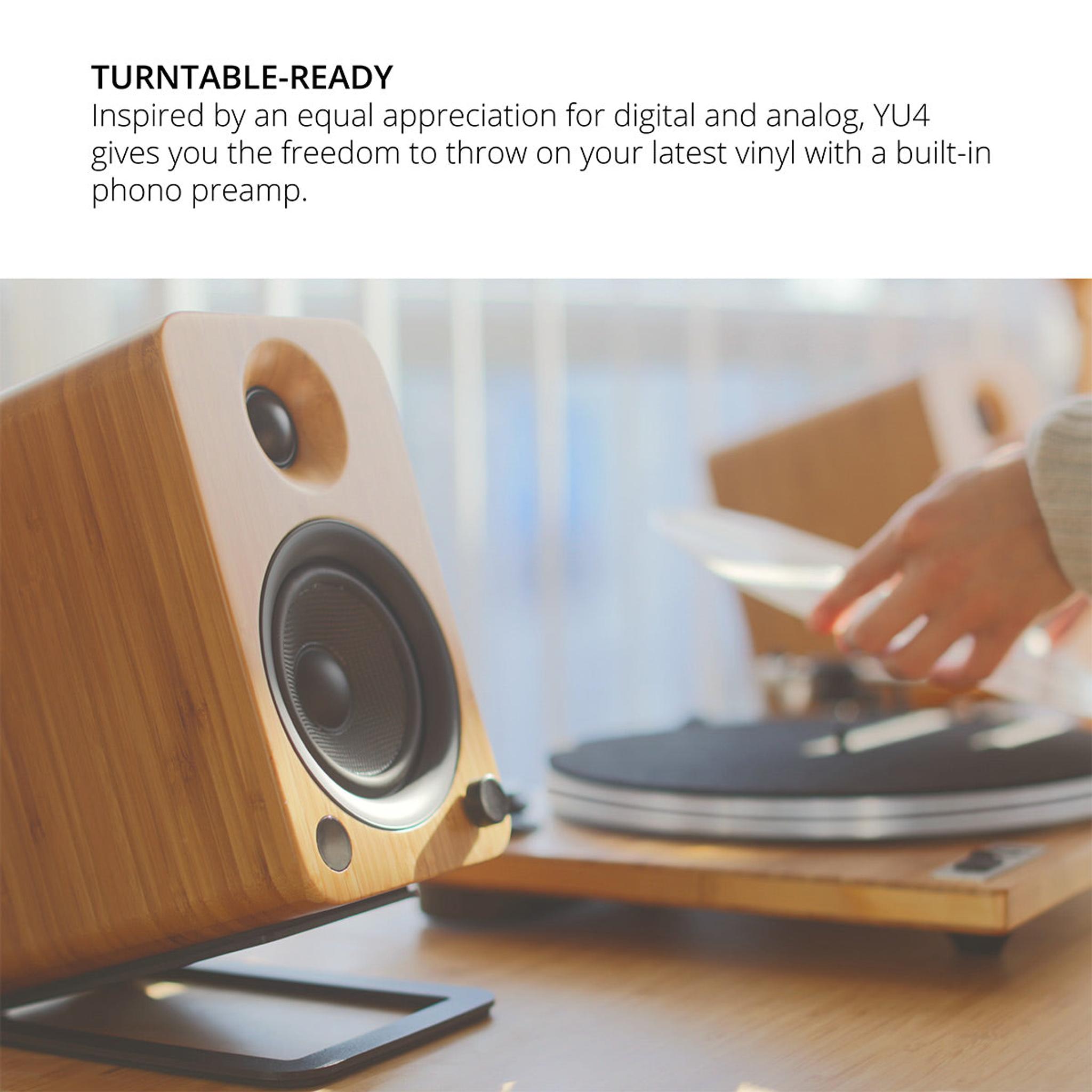 Kanto YU4 Powered Bookshelf Speakers with Built-In Bluetooth - Pair (Walnut) thumbnail 6