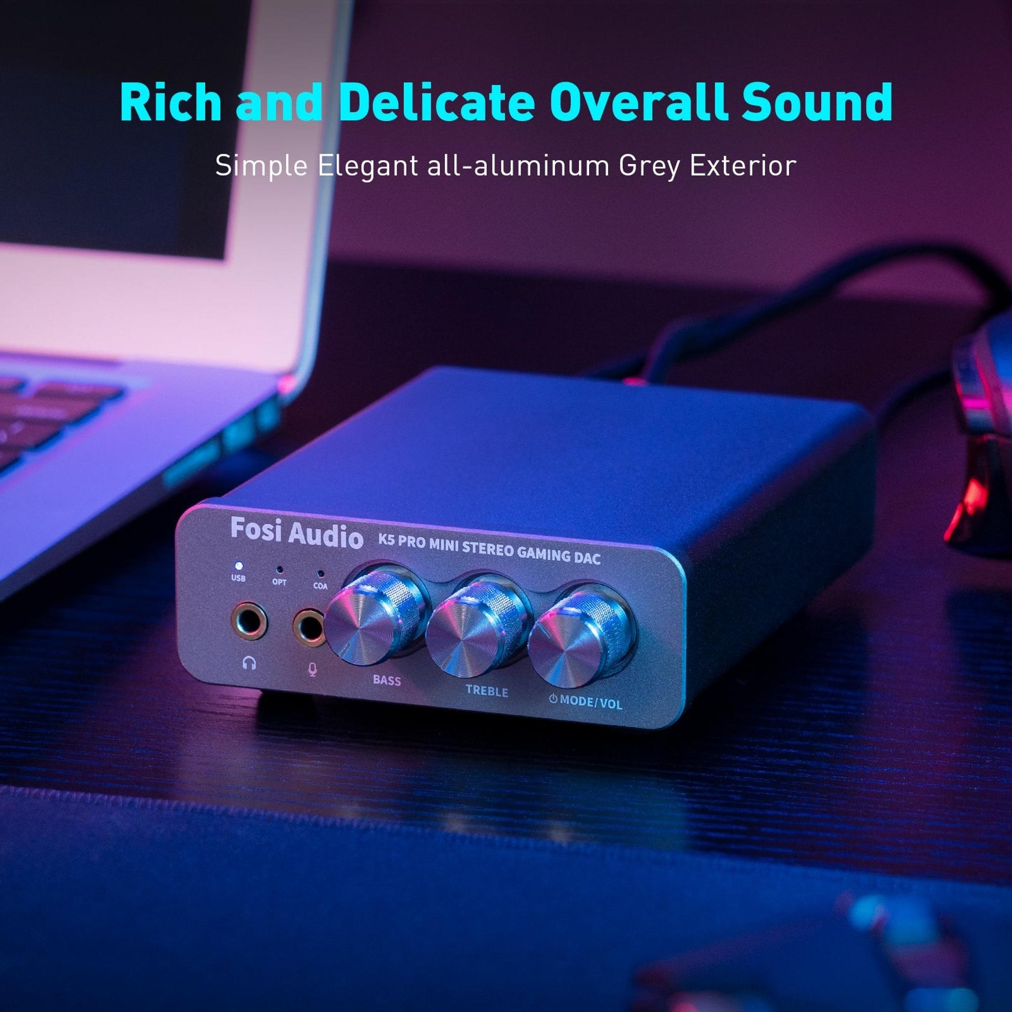 Fosi Audio K5 Pro Gaming DAC/ Headphone Amplifier thumbnail 7