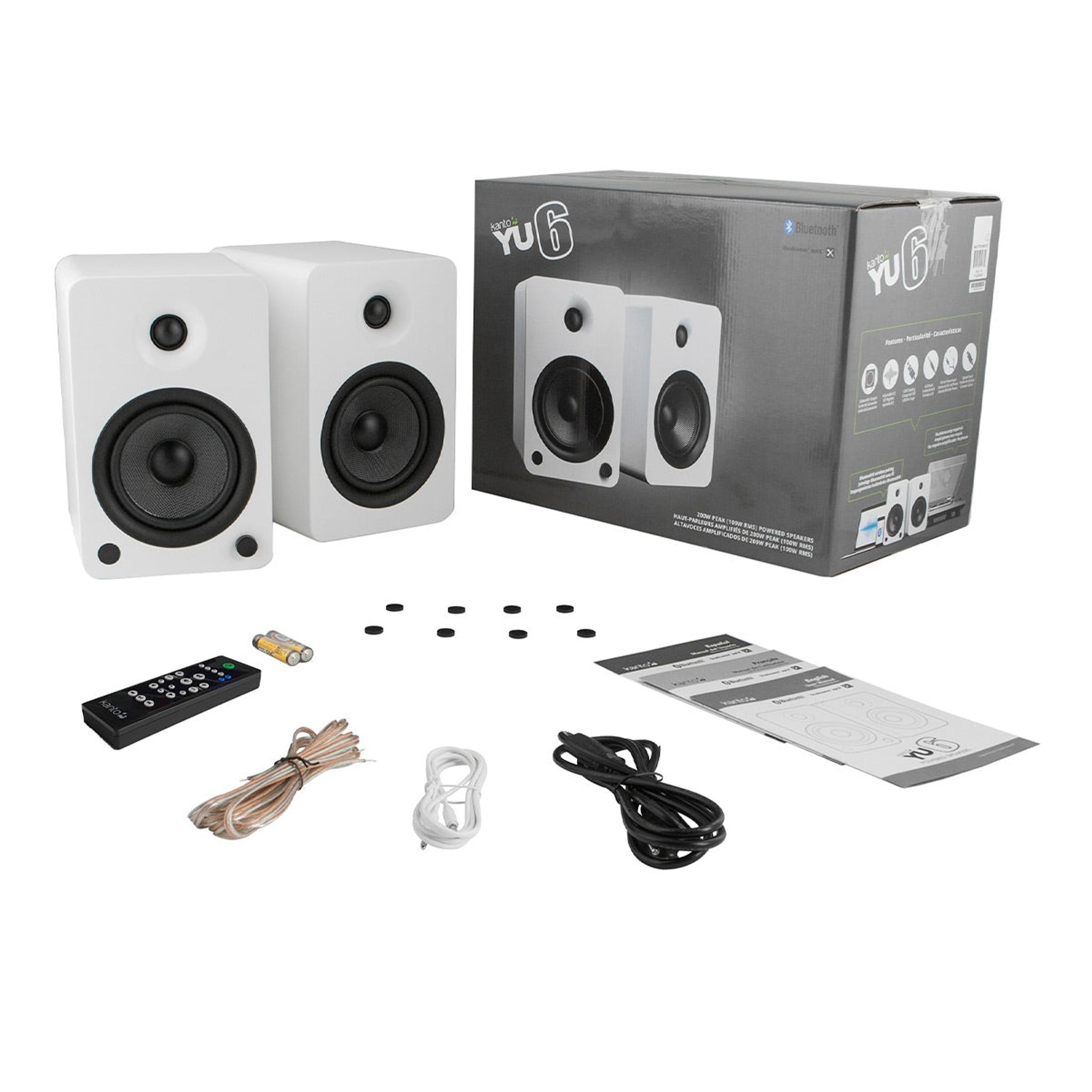 Kanto YU6 Powered Bookshelf Speakers with Built-In Bluetooth - Pair (Matte White) thumbnail 9