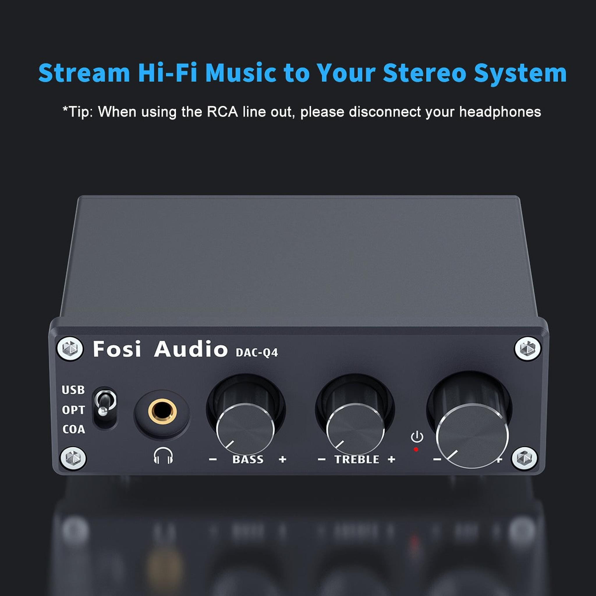 Fosi Audio Q4 Mini Stereo Gaming DAC & Headphone Amplifier Audio thumbnail 4
