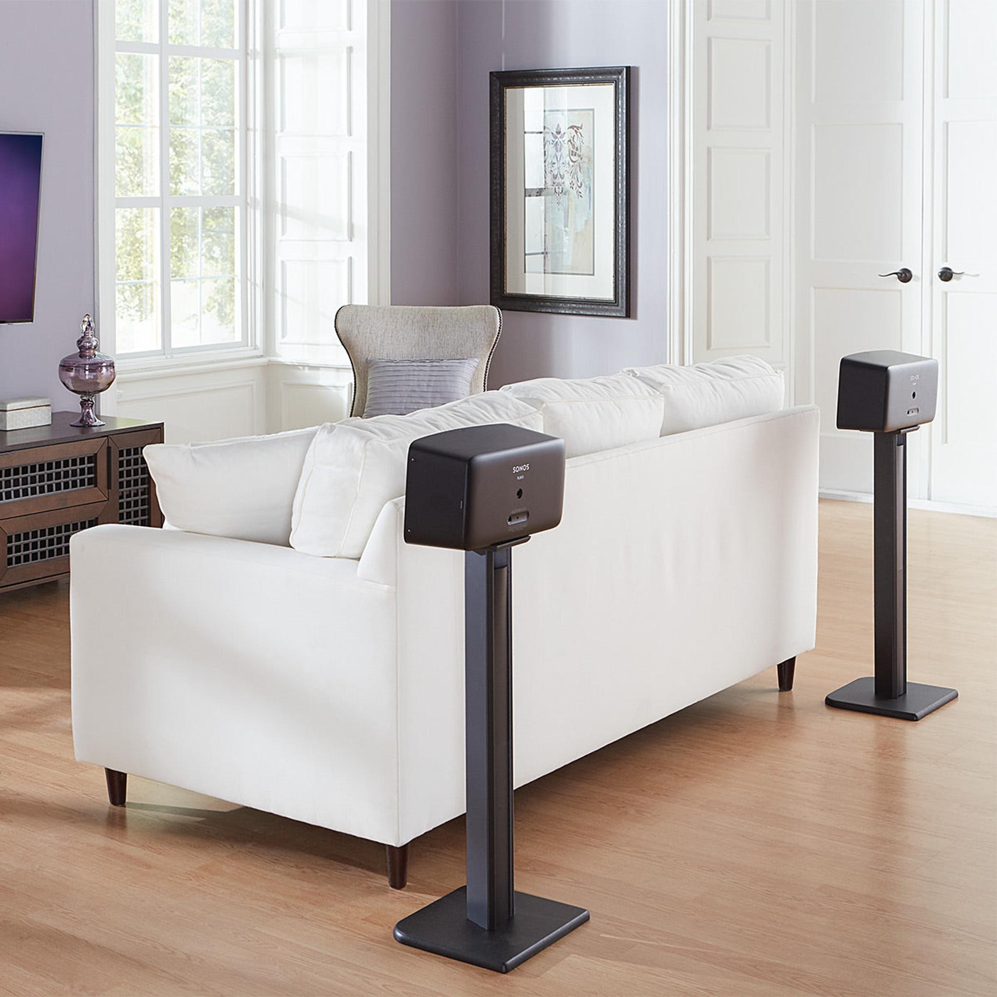 Sanus BF24 24" Fixed-Height Basic Foundations Speaker Stands - Pair (Black) thumbnail 3