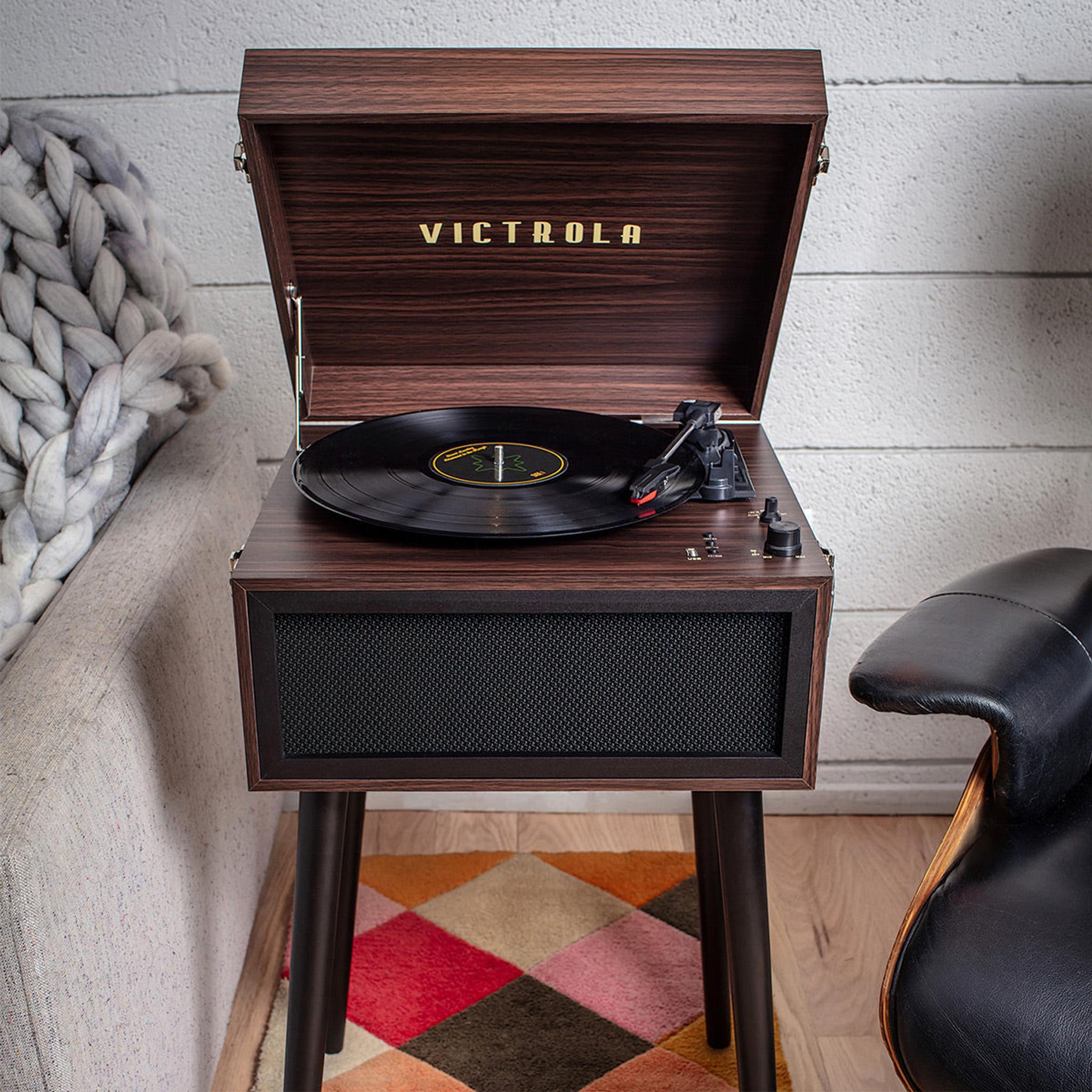 Victrola Liberty Bluetooth Record Player Stand with 3-Speed Turntable (Espresso) thumbnail 9