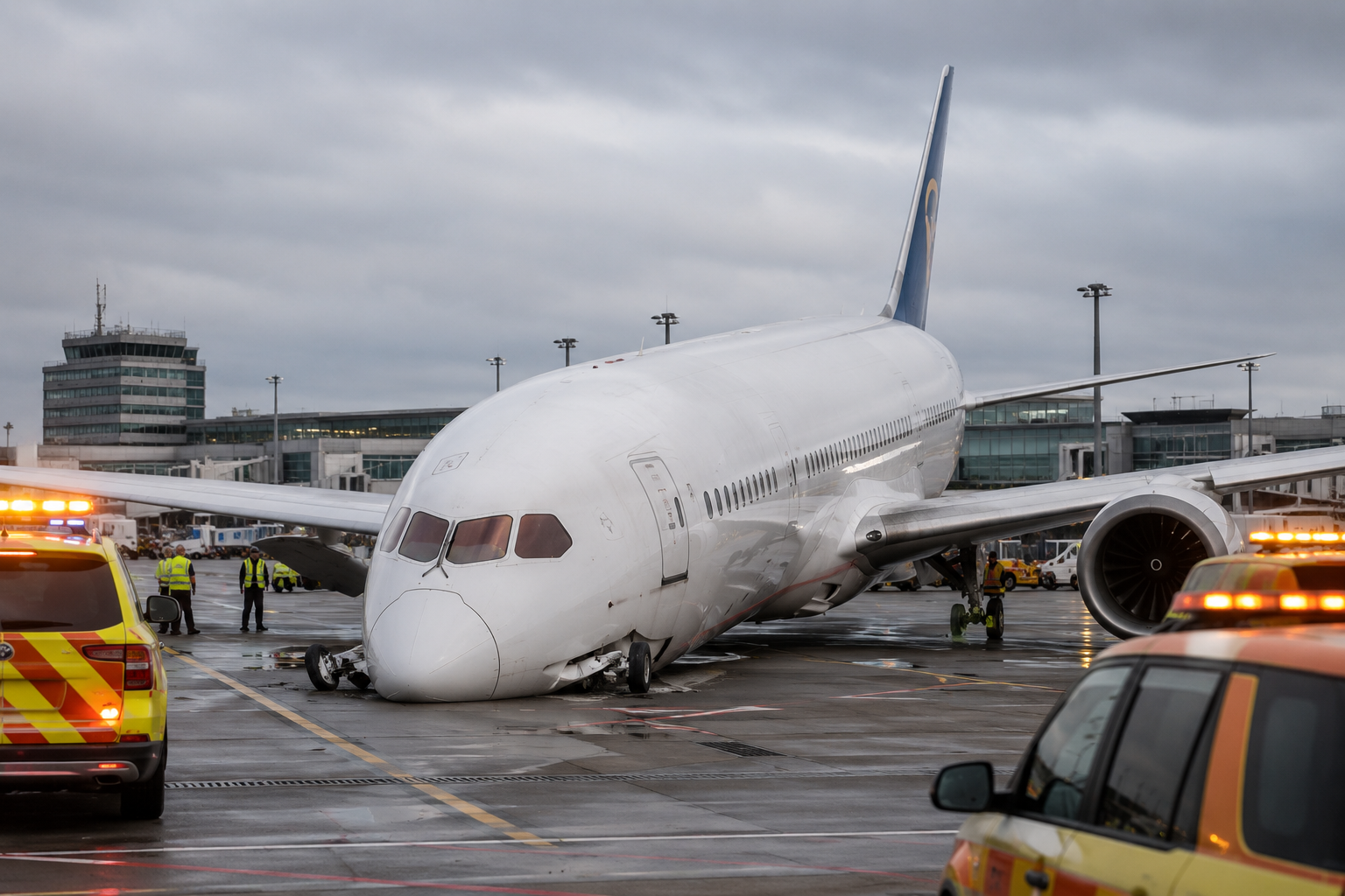 A Lufthansa Dreamliner's Nose Just Collapsed on the Tarmac at Frankfurt