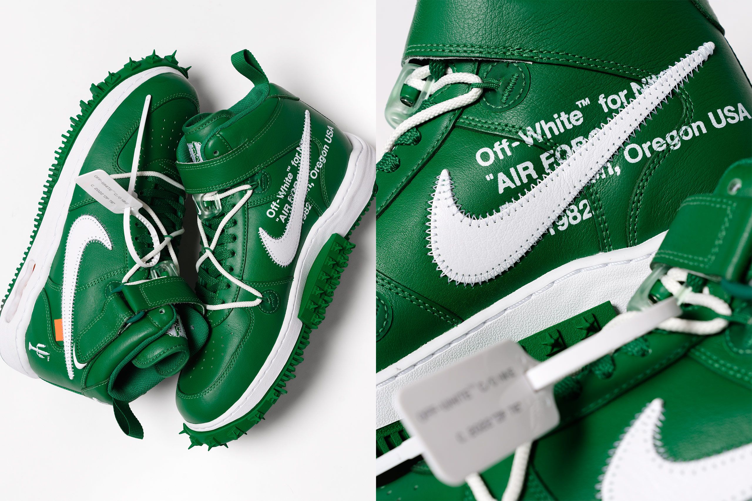 The Off-White x Nike Air Force 1 Mid Pine Green Releases April 28th -  Sneaker News