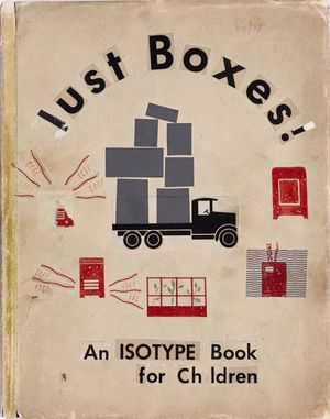 ‘Just boxes’ Preparatory sketch, cover drawing, and spread, 1944