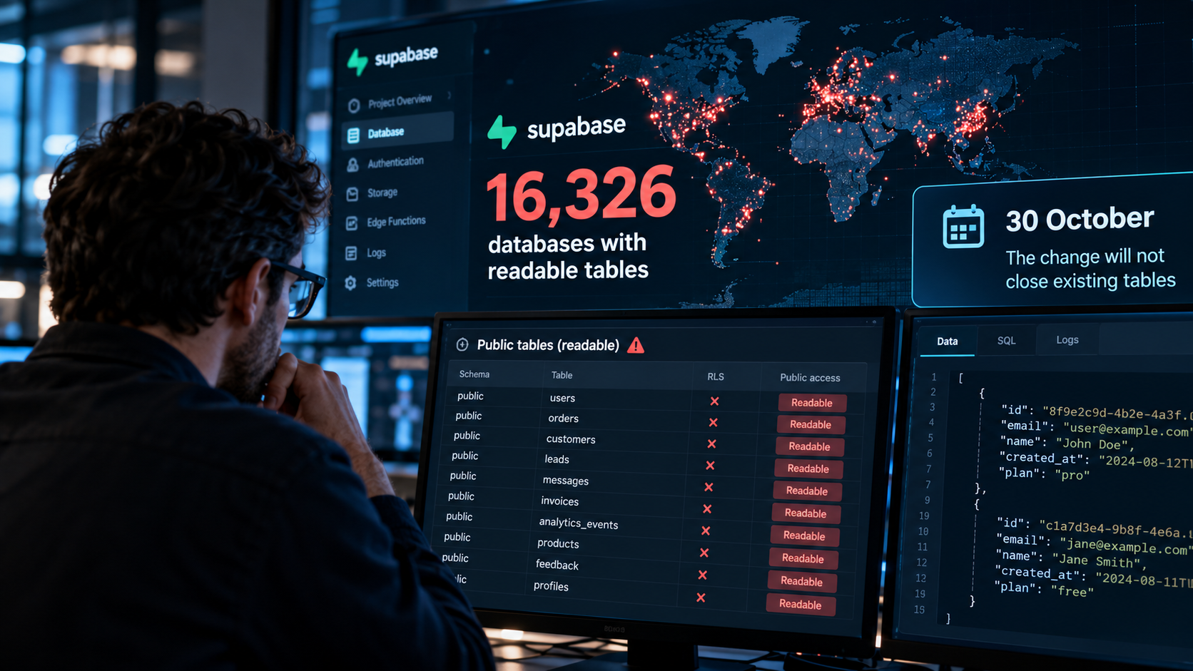 16.326 bases de datos de Supabase abiertas a cualquiera