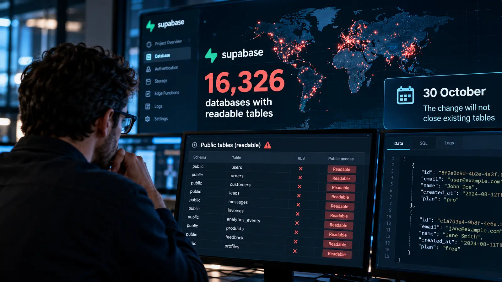 16.326 bases de datos de Supabase abiertas a cualquiera