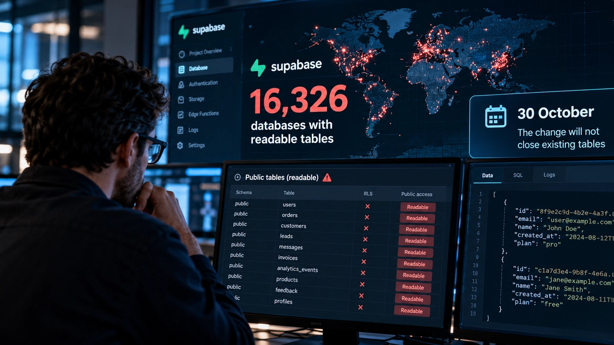 16.326 bases de datos de Supabase abiertas a cualquiera: cómo la programación con IA extiende un viejo error