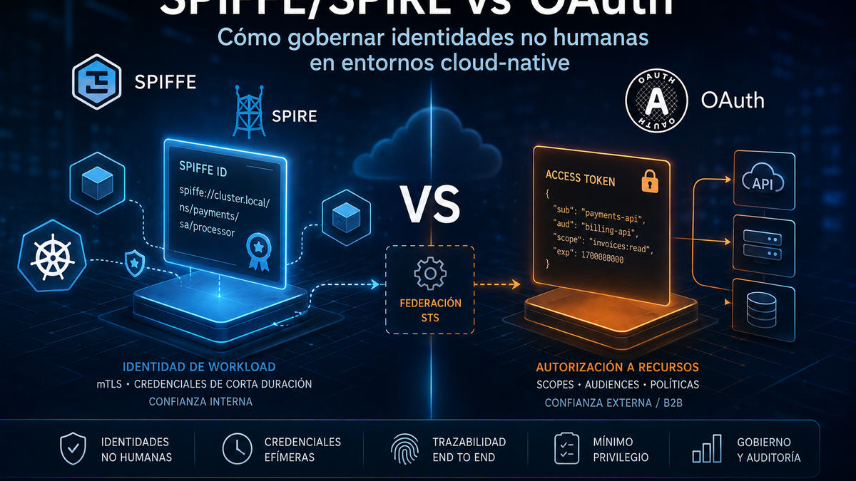 SPIFFE/SPIRE vs OAuth en cloud-native: cómo gobernar identidades no humanas