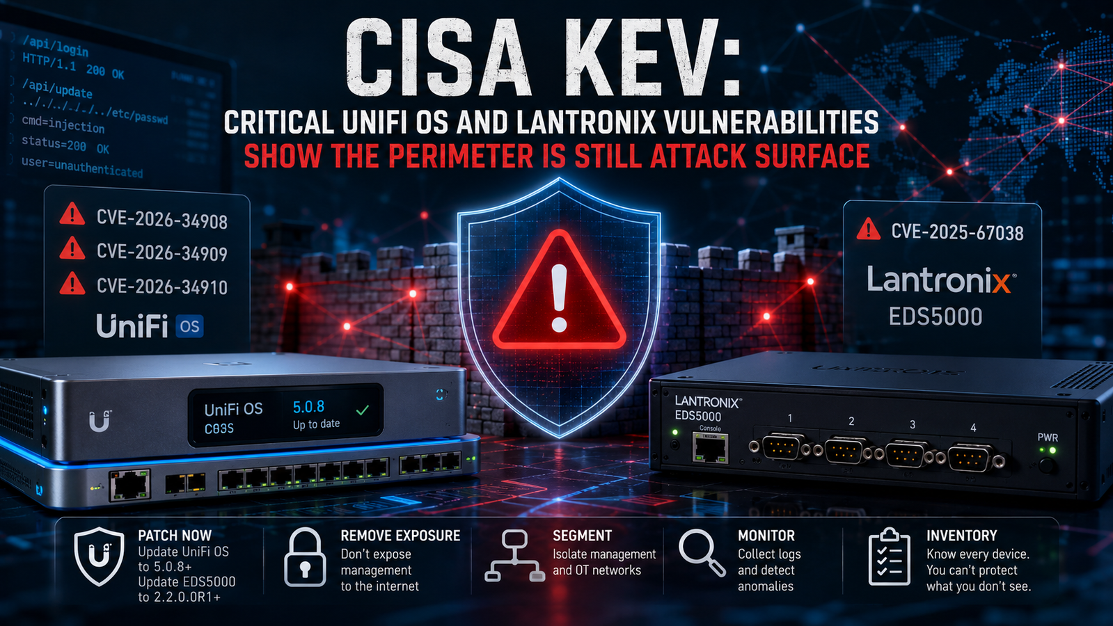 CISA KEV: critical UniFi OS and Lantronix