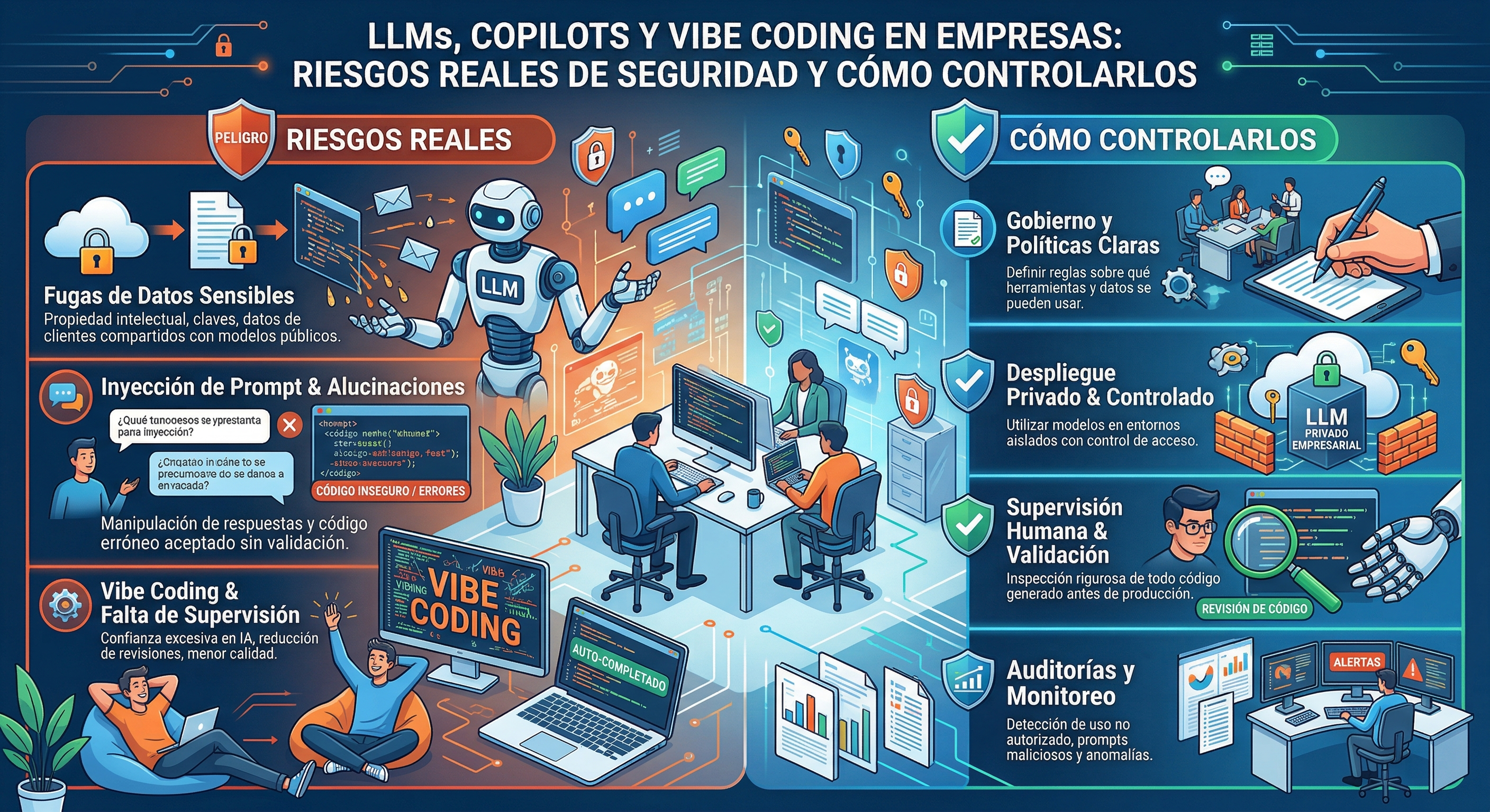 LLMs, copilots and vibe coding in the enterprise: the real security risks and how to control them