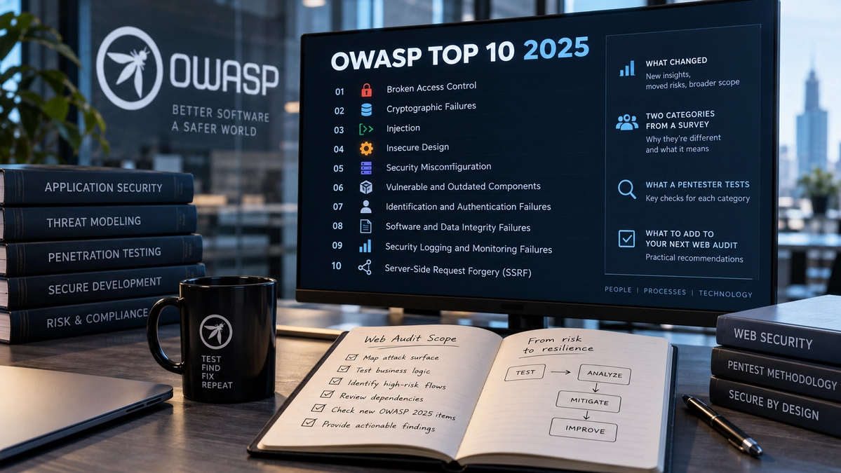 OWASP Top 10 2025 desde el pentest: qué cambia, qué cubre una auditoría web y qué añadir al alcance