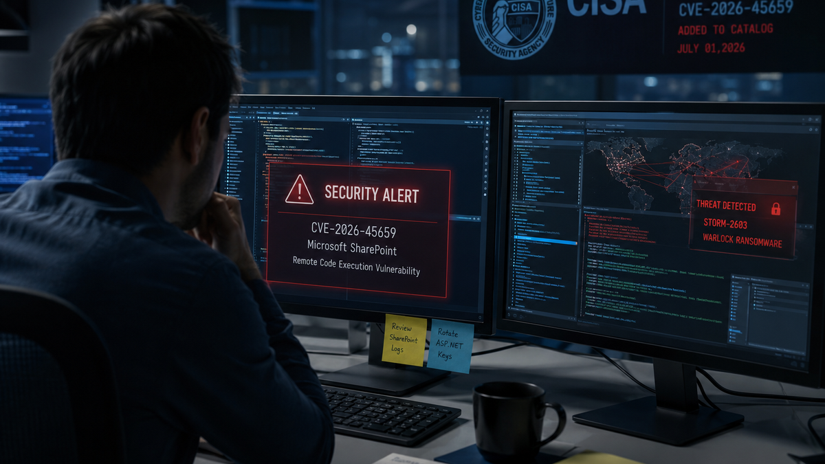 CVE-2026-45659: el fallo de SharePoint que CISA metió en KEV y Storm-2603 usa para Warlock